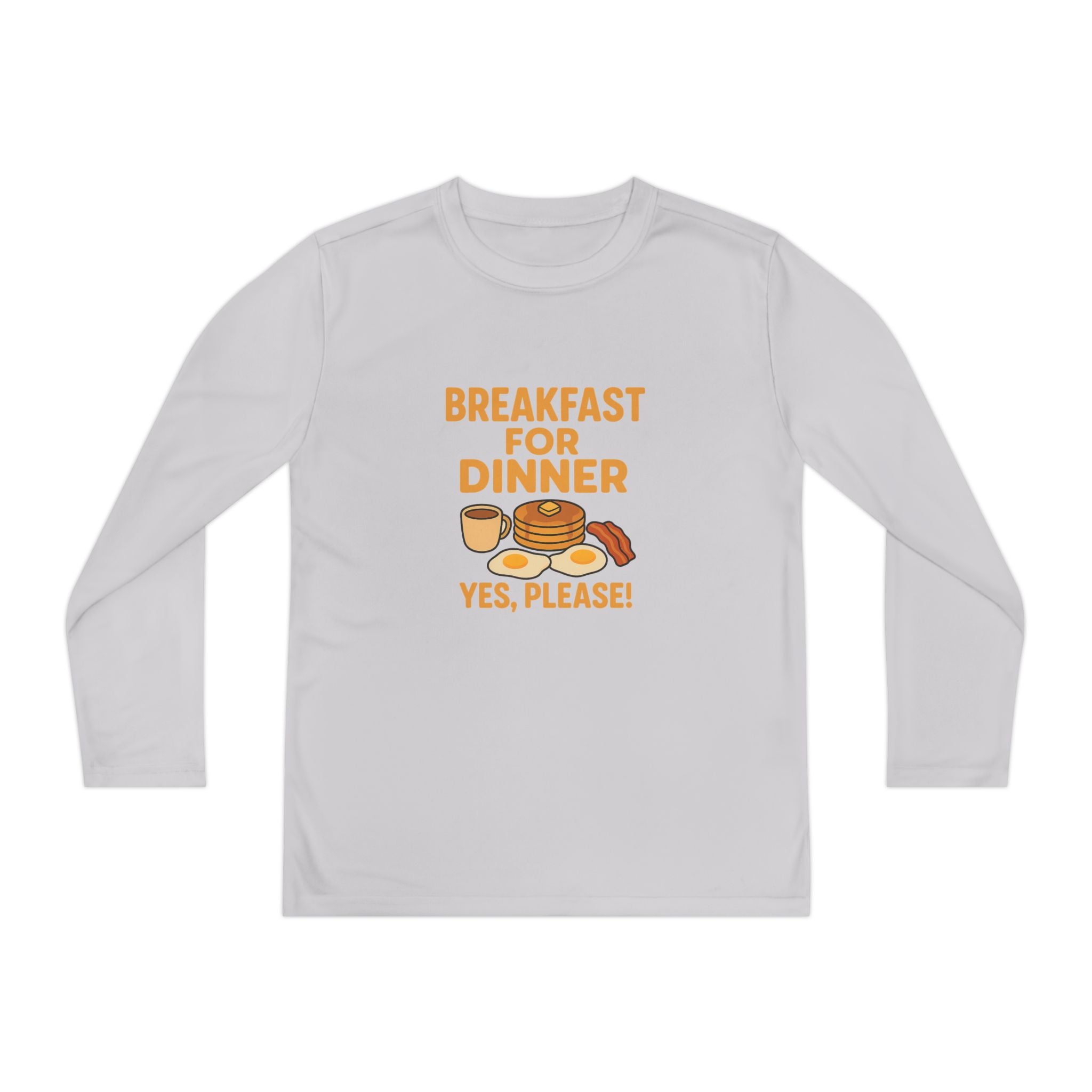 Breakfast For Dinner Youth Long Sleeve Competitor Tee