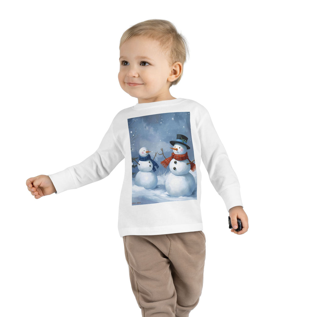 Christmas Snowman Family Toddler Long Sleeve Tee