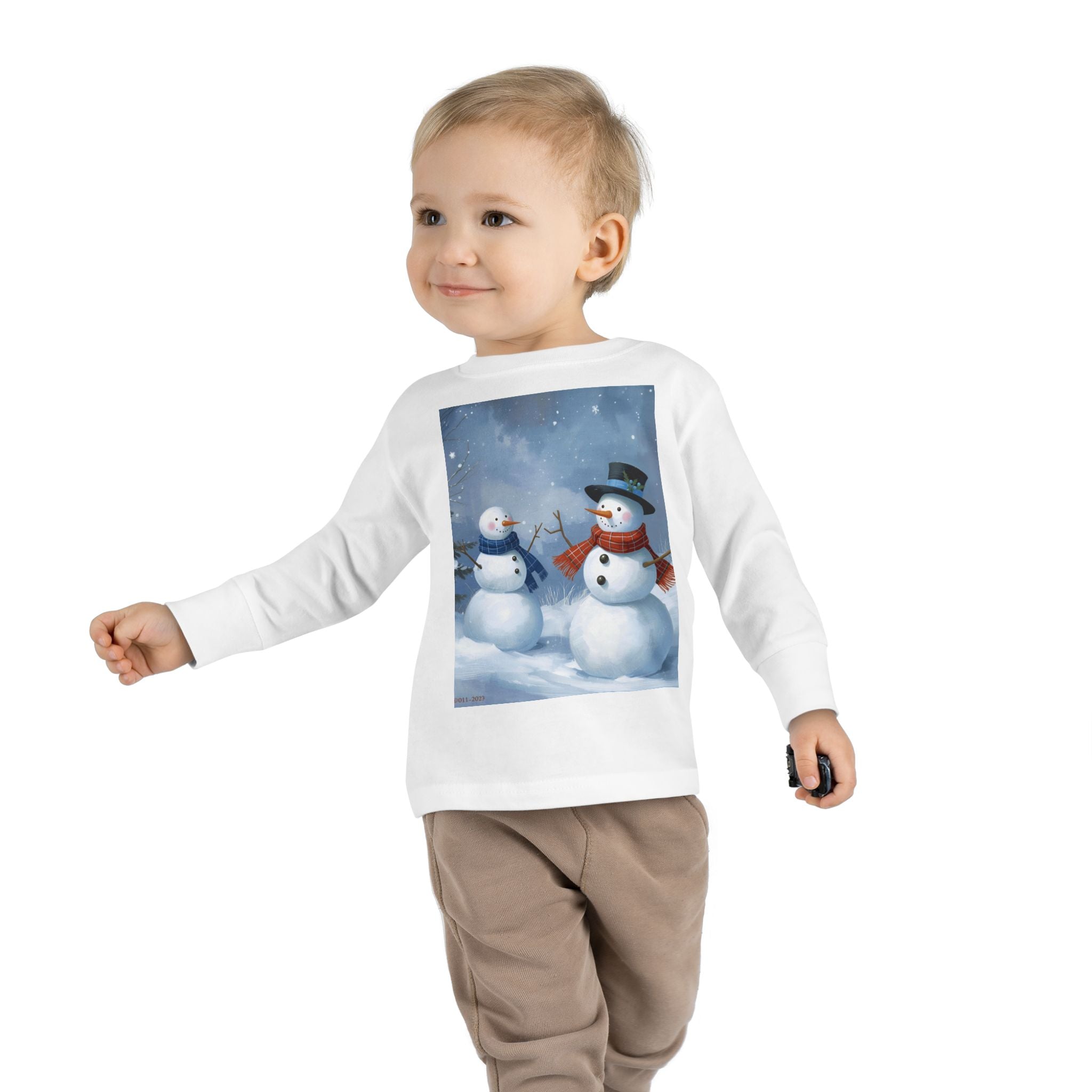 Christmas Snowman Family Toddler Long Sleeve Tee