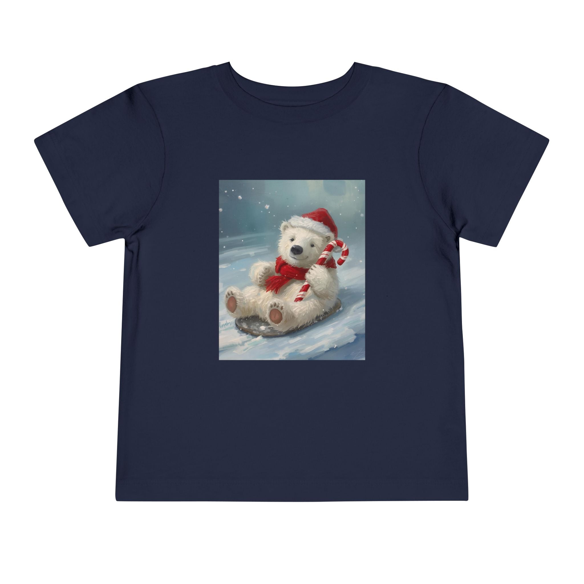 Cute Christmas Bear Toddler Short Sleeve Tee