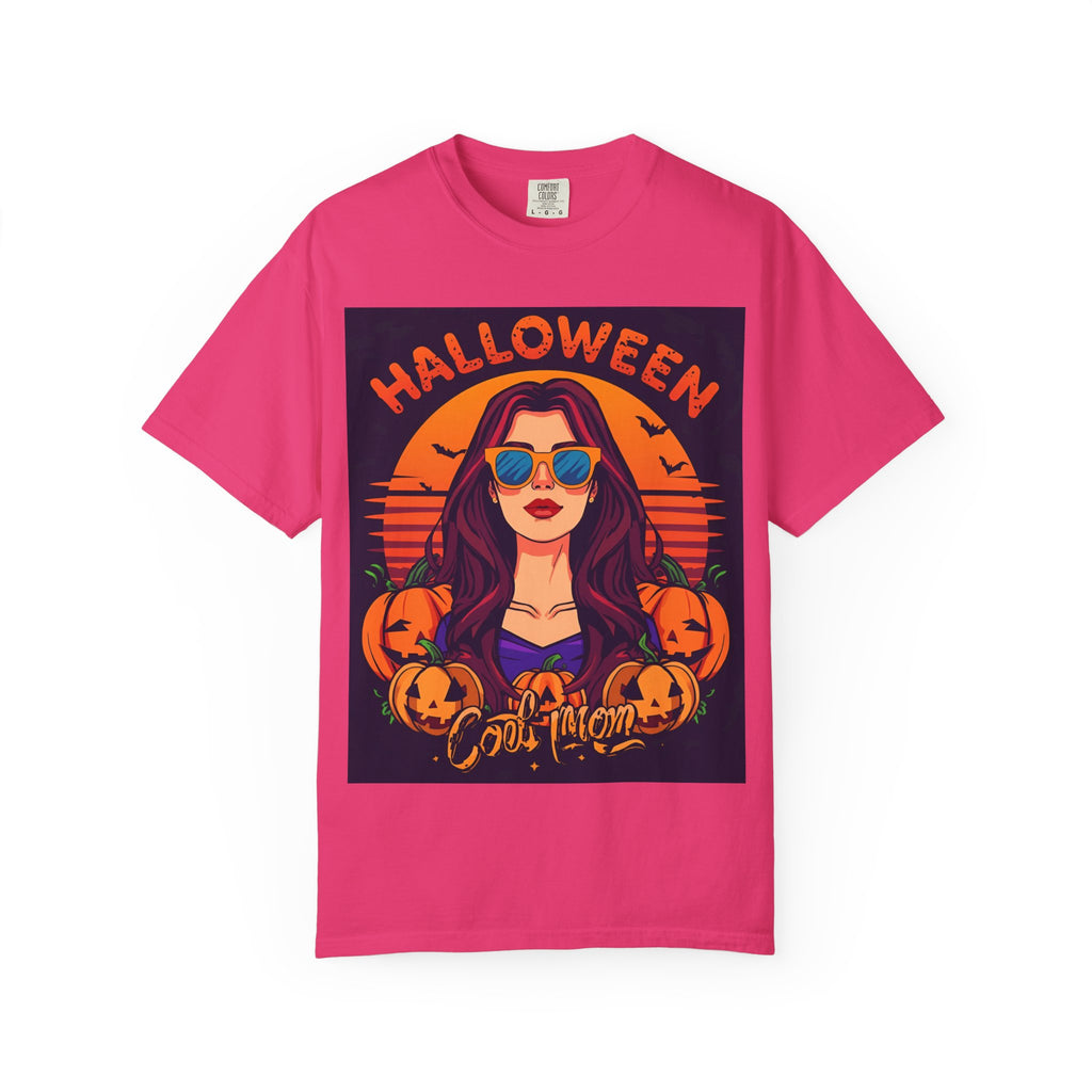 Halloween Cool Mom T-Shirt, Unisex Garment-Dyed Tee, Spooky Season Apparel, Fall Fashion, Halloween Costume Shirt