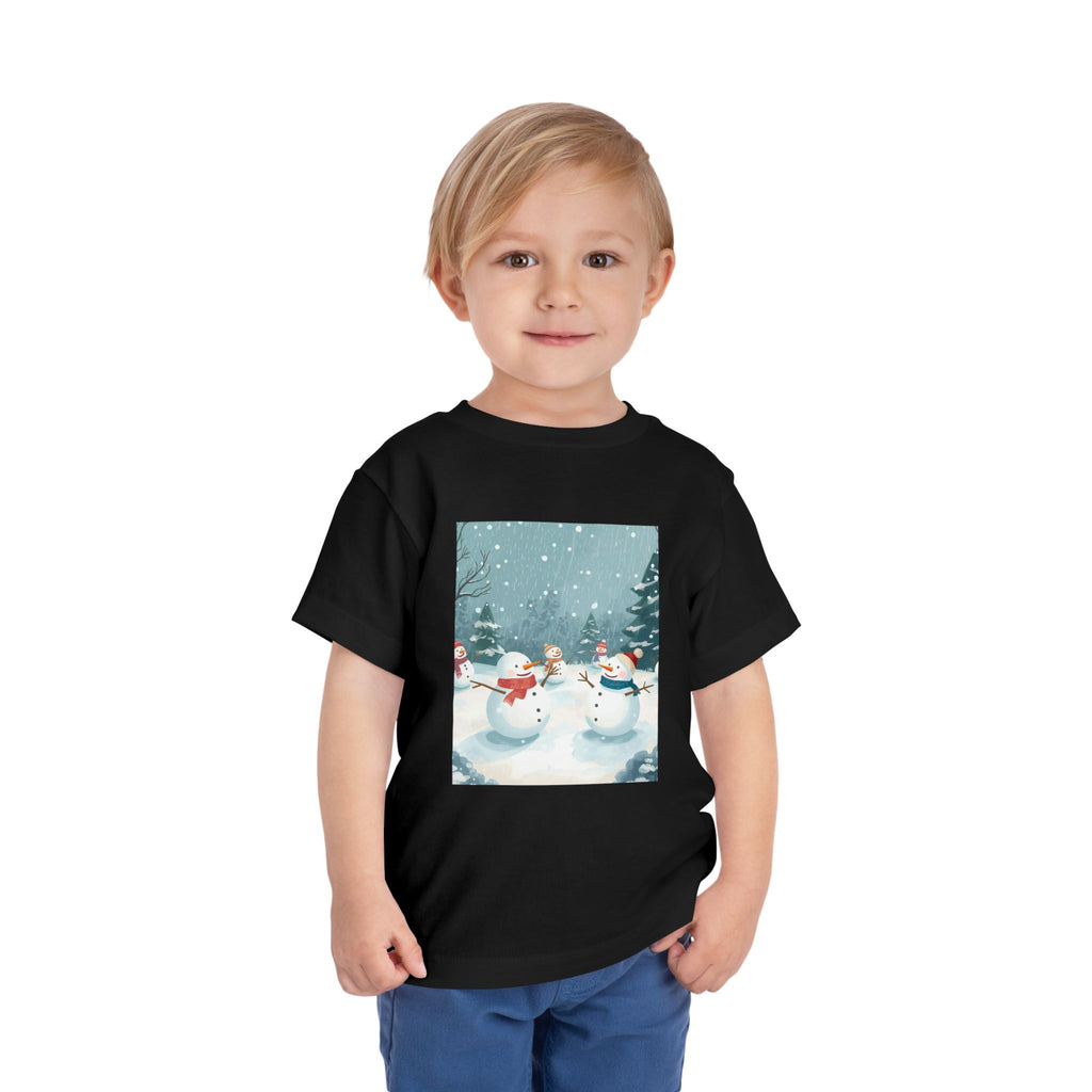 Festive Christmas Snowman Toddler Short Sleeve Tee