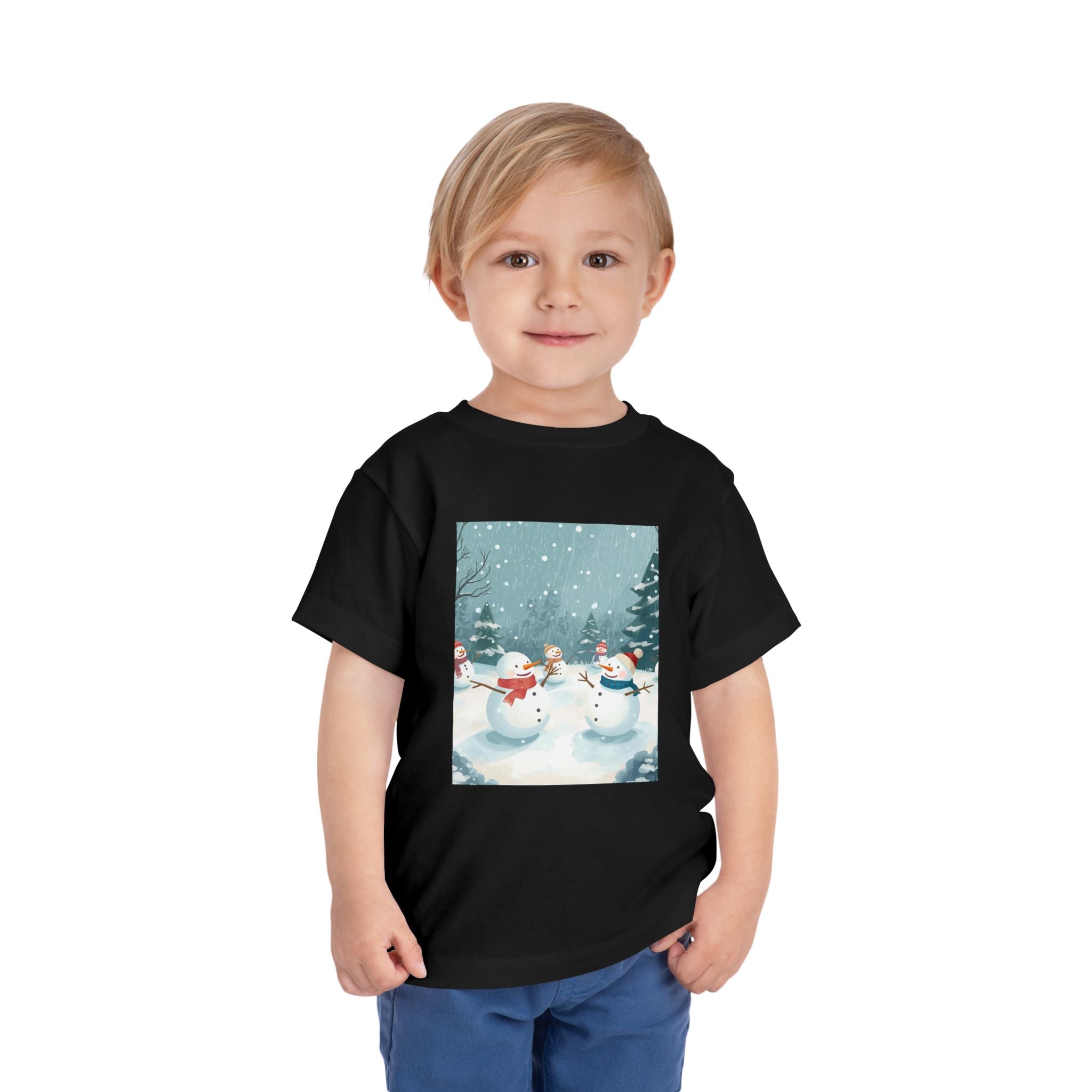 Festive Christmas Snowman Toddler Short Sleeve Tee