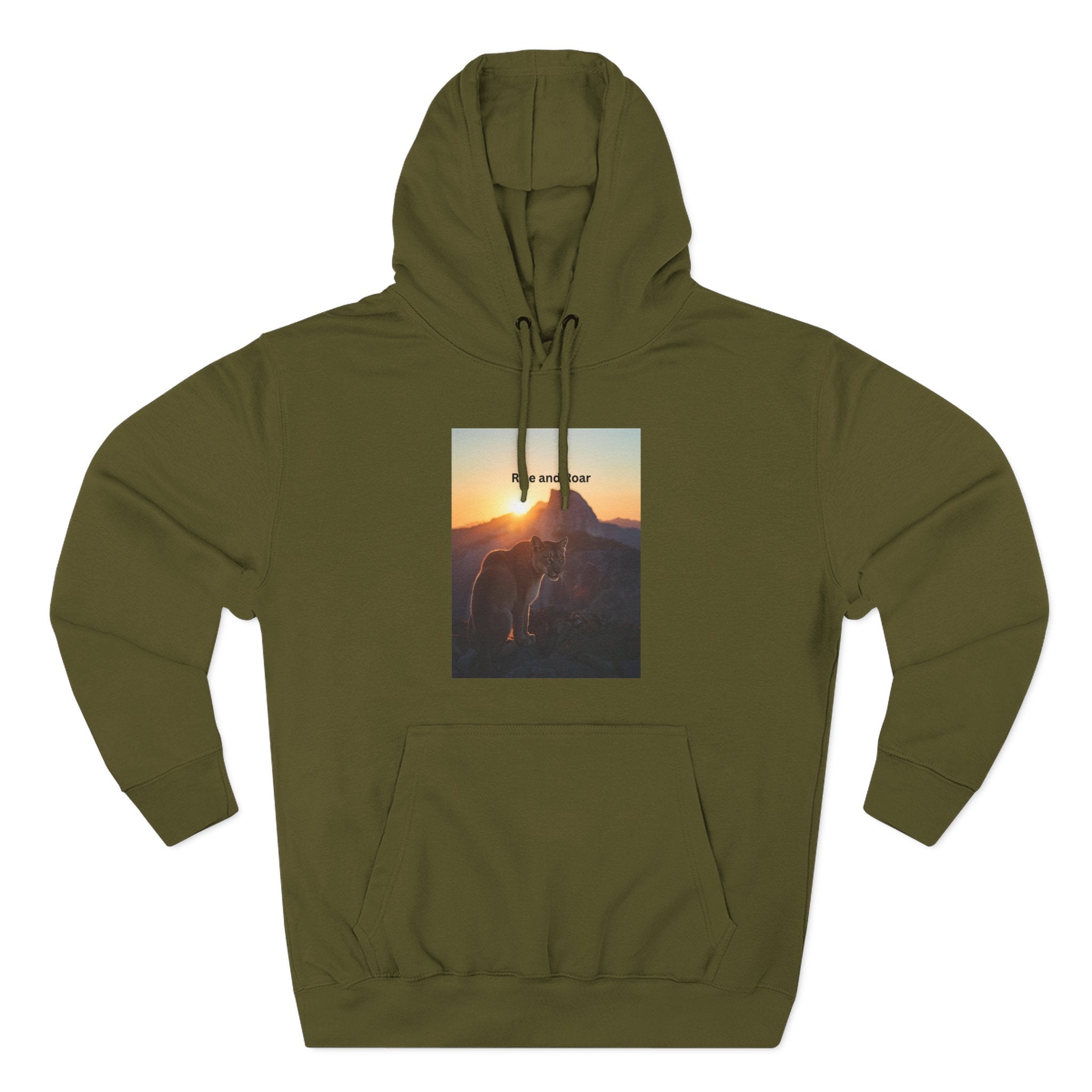 Rise And Roar Sunset Adventure Fleece Hoodie, Cozy Outdoor Hoodie, Travel Apparel, Nature Lover Gift, Comfortable Sweatshirt, Perfect for Bonfires