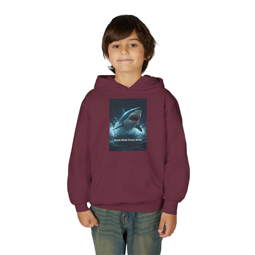 Shark Week Youth Hoodie - Fun, Comfortable Sweatshirt for Ocean Lovers, Kids Merchandise, Gift for Summer, Adventure Apparel, Sea Life Style