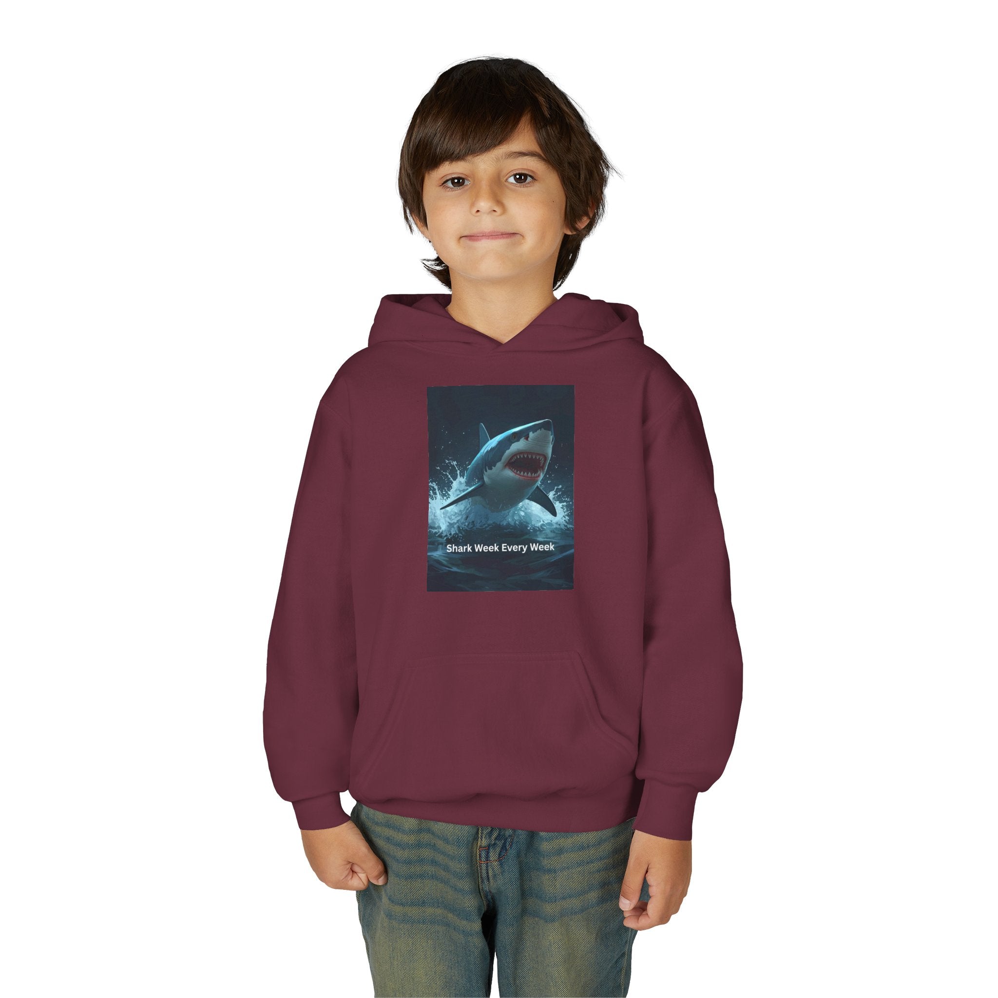 Shark Week Youth Hoodie - Fun, Comfortable Sweatshirt for Ocean Lovers, Kids Merchandise, Gift for Summer, Adventure Apparel, Sea Life Style