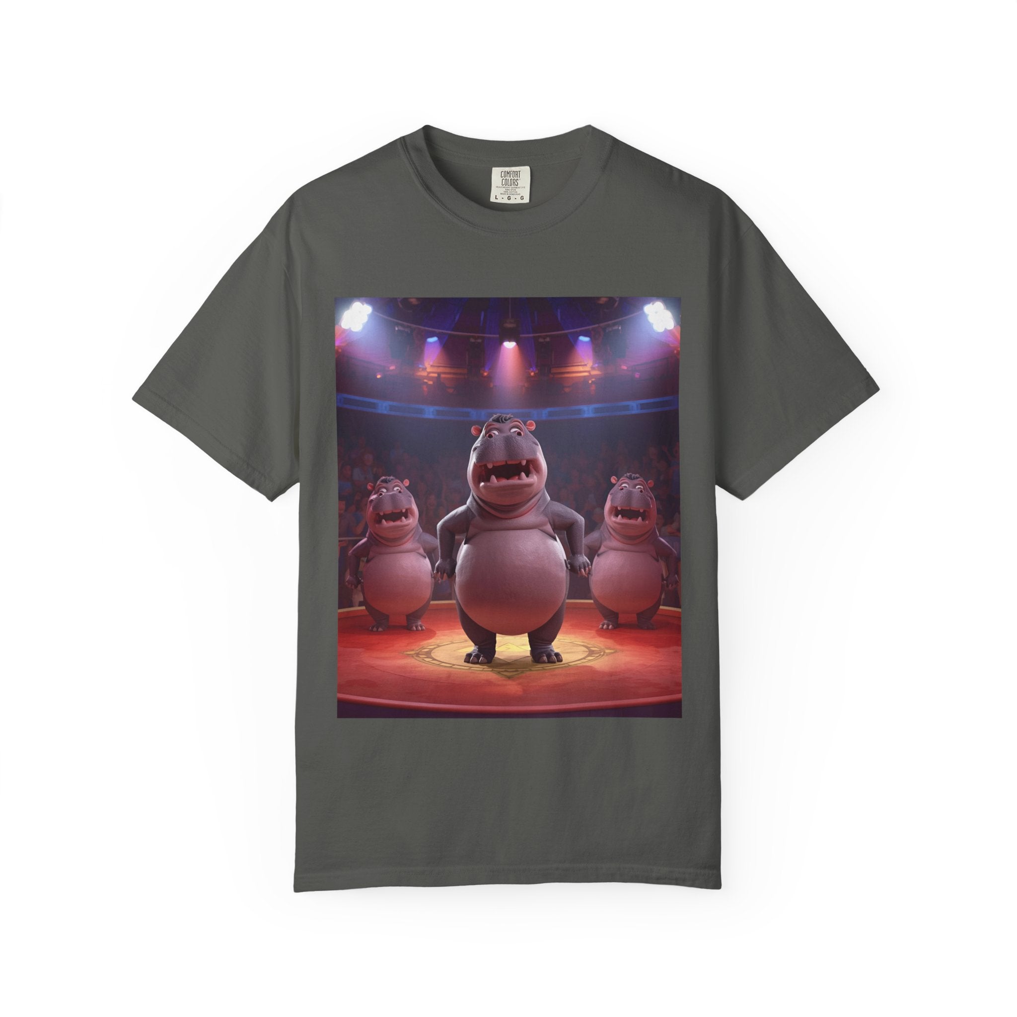 Fun Hippo Performance T-Shirt, Unisex Cotton Tee, Cartoon T-shirt, Gift for Kids, Animal Lover Shirt, Birthday Party Apparel
