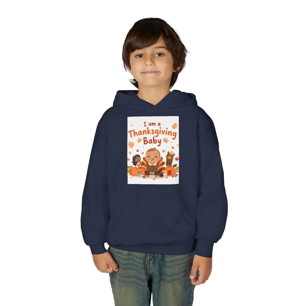 I'm A Thanksgiving Baby Youth Heavy Blend Hooded Sweatshirt