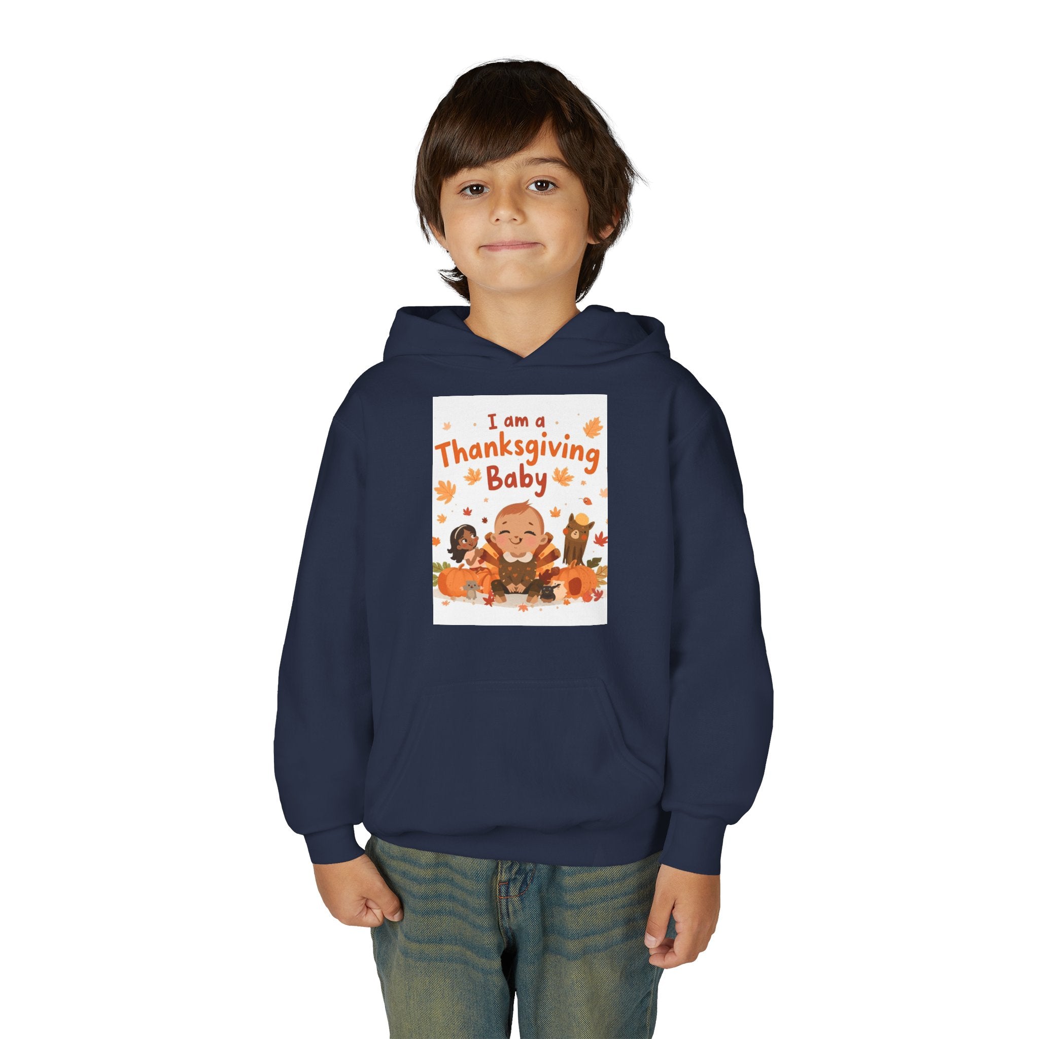 I'm A Thanksgiving Baby Youth Heavy Blend Hooded Sweatshirt