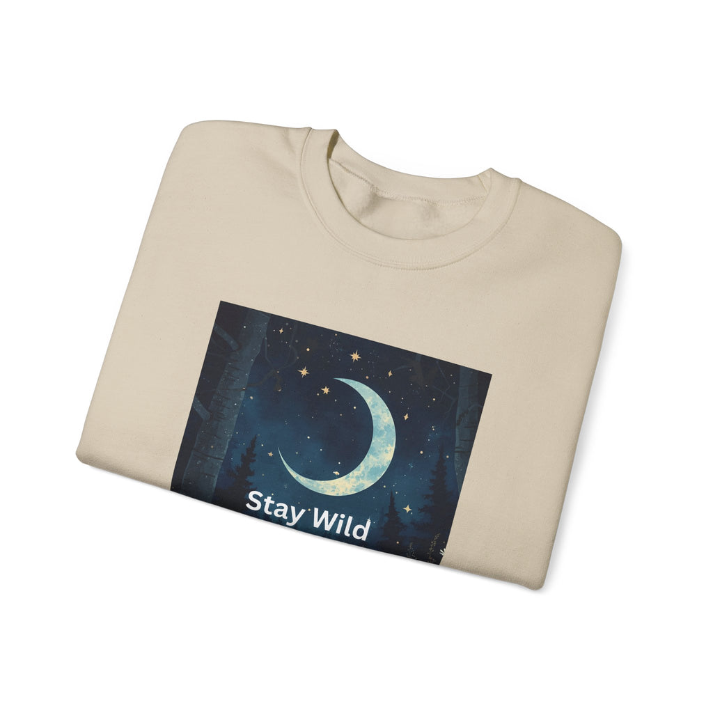 Stay Wild Moon Child Sweatshirt | Cozy Unisex Crewneck | Perfect for Nature Lovers, Festival Goers, and Everyday Comfort