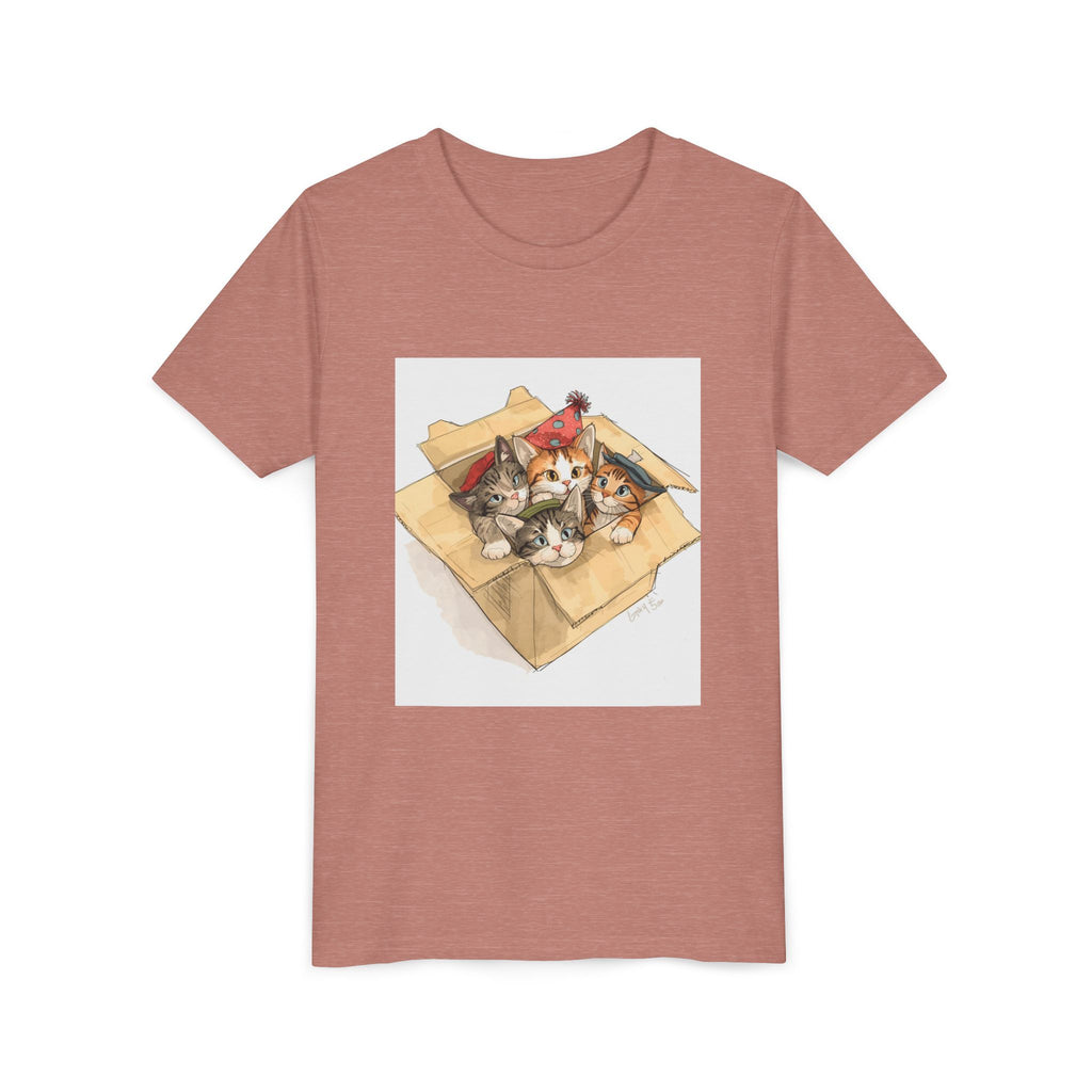 Cute Kittens In Box Youth Short Sleeve Tee