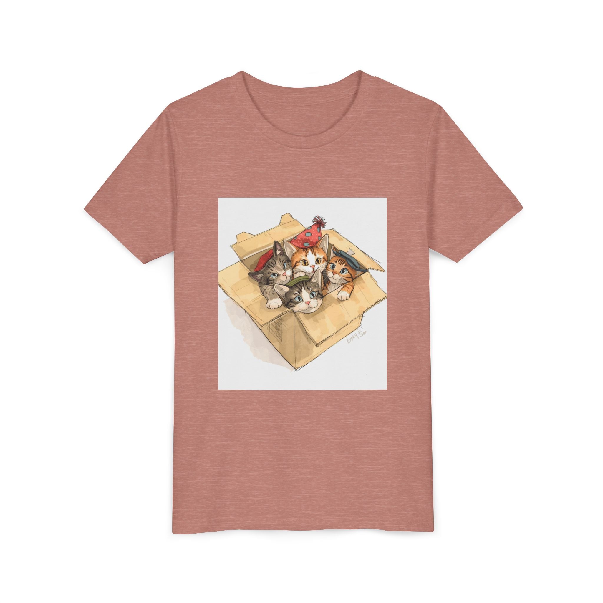 Cute Kittens In Box Youth Short Sleeve Tee