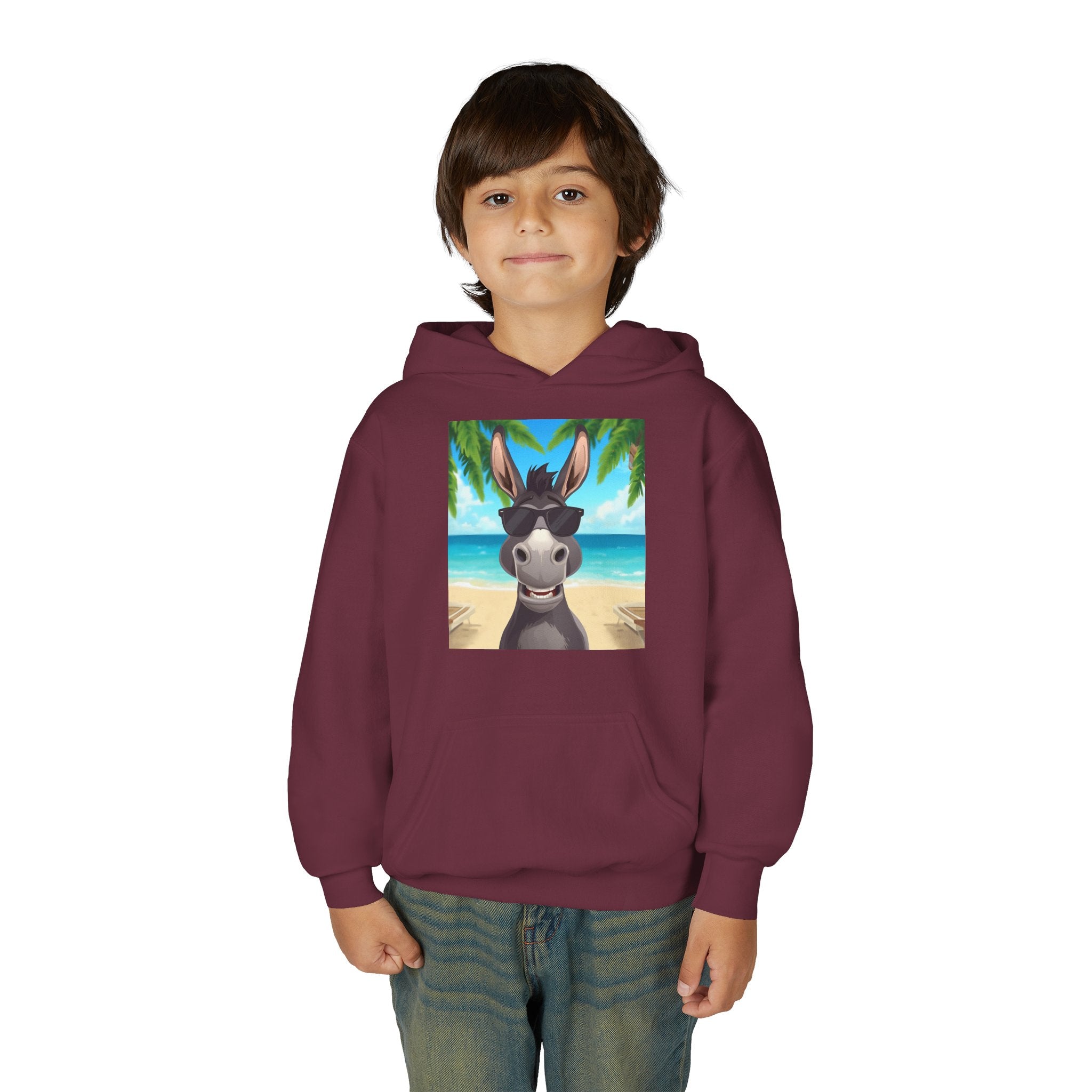 Donkey Beach Vibes Youth Heavy Blend Hooded Sweatshirt