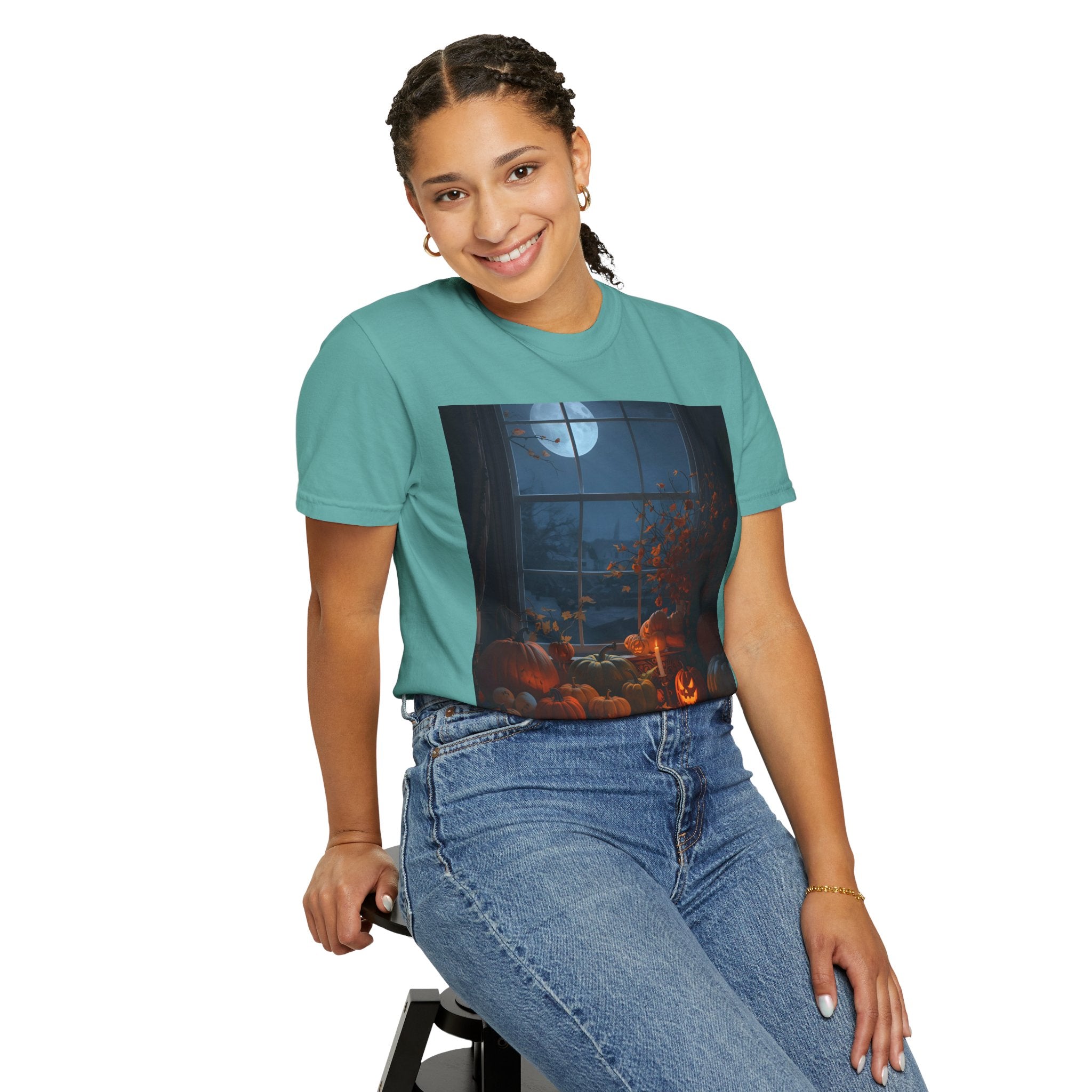 Spooky Autumn Pumpkin Vibes Halloween T-Shirt, Casual Fall Tee, Unisex Graphic Shirt, Pumpkin Lover Gift, Cozy Seasonal Apparel