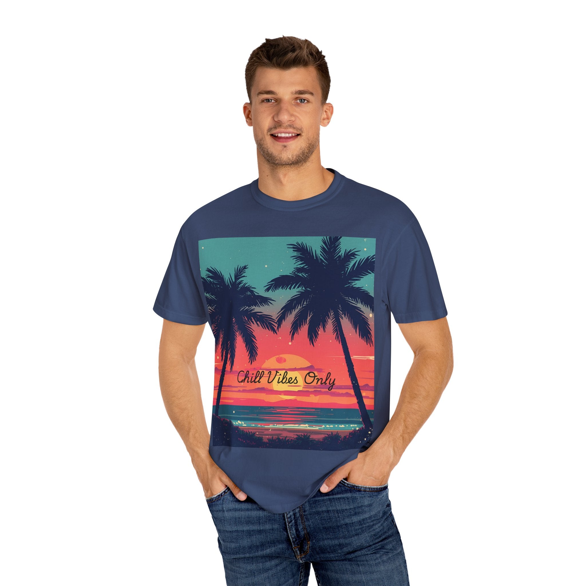 Tropical Sunset Unisex Garment-Dyed T-shirt