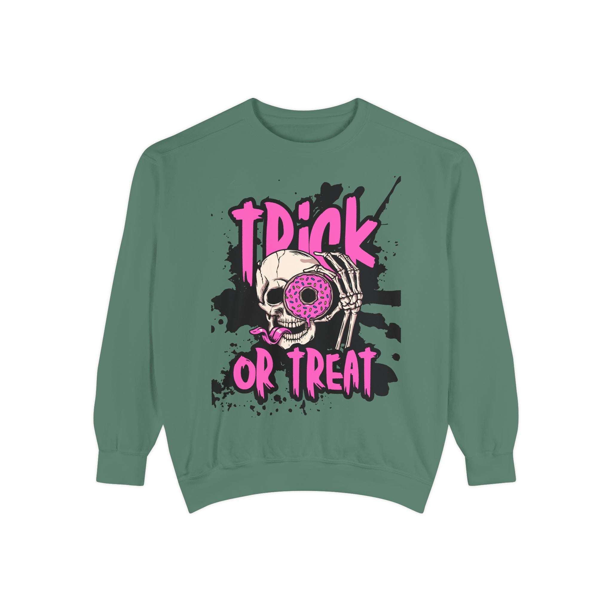 Trick or Treat Skull Unisex Garment-Dyed Sweatshirt