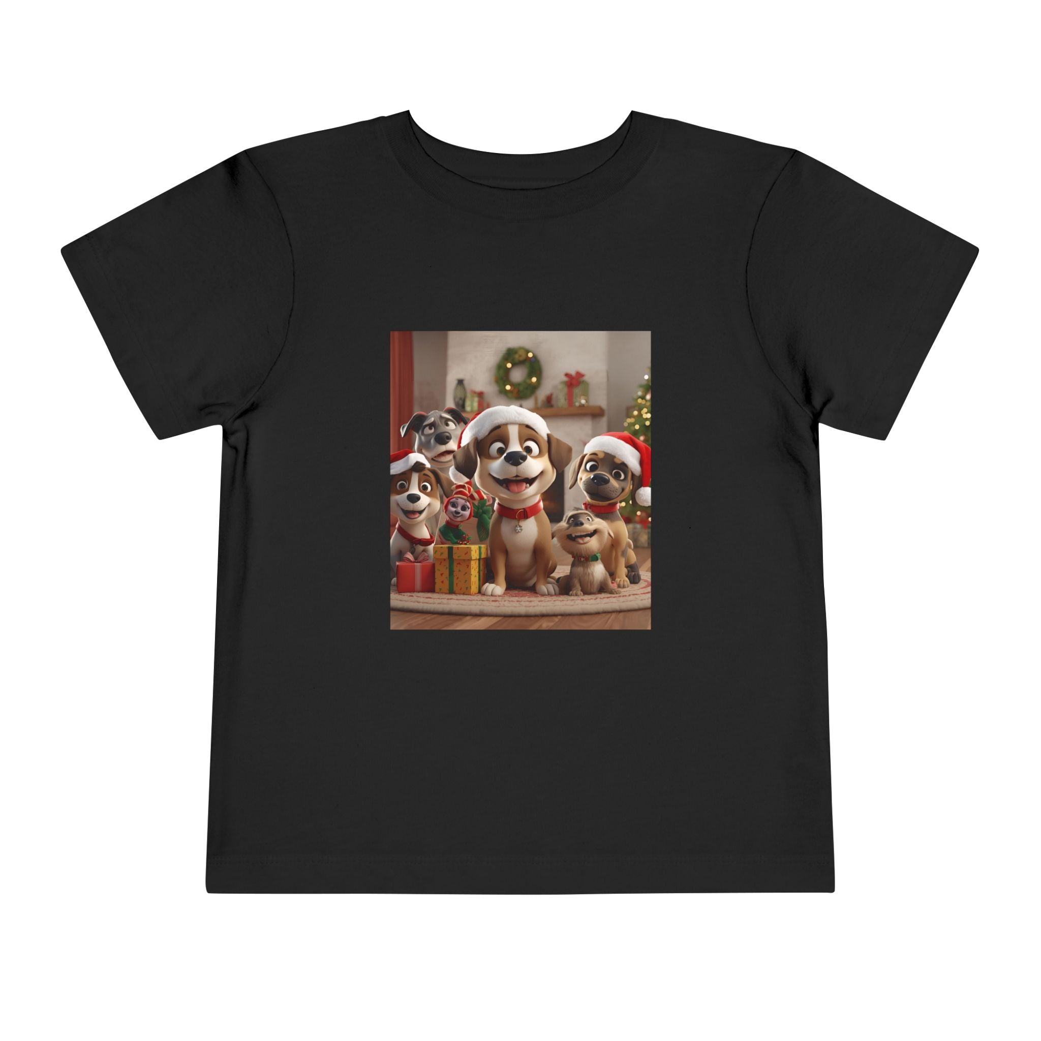 Cute Christmas Festive Puppy Toddler Tee, Cute Dog Christmas Shirt, Kids Holiday Clothing, Animal Lover Gift, Birthday Outfit