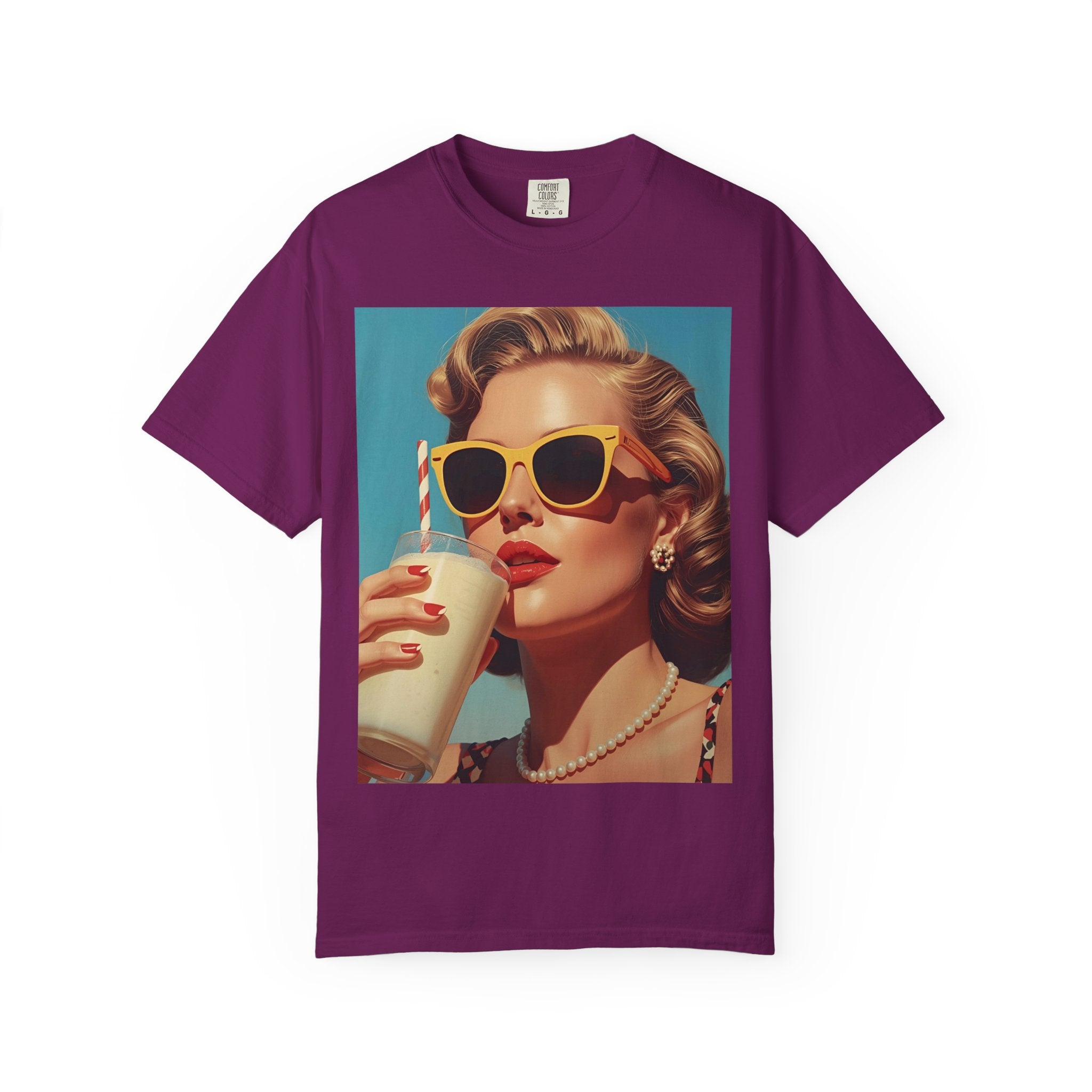 Retro Pop Art Summer Vibe T-shirt | Unisex Garment-Dyed Tee, Vintage Style Shirt, Trendy Summer Wear, Perfect Gift for Her, Casual Everyday Top