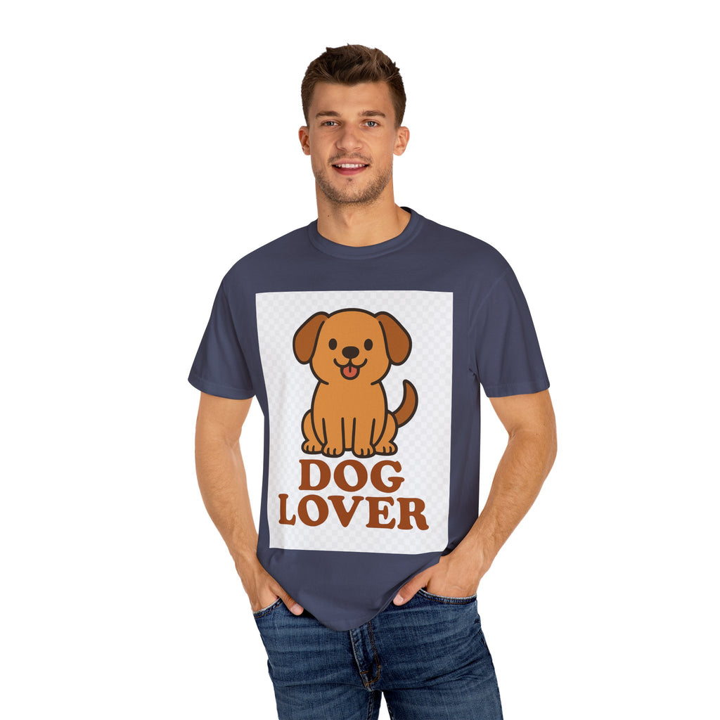 Dog Lover Garment-Dyed T-Shirt, Cute Animal Tee, Pet Parent Gift, Casual Dog Shirt, Unisex Doggy Apparel