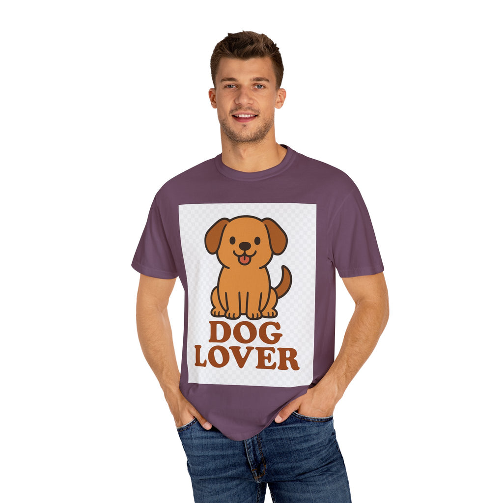 Dog Lover Garment-Dyed T-Shirt, Cute Animal Tee, Pet Parent Gift, Casual Dog Shirt, Unisex Doggy Apparel