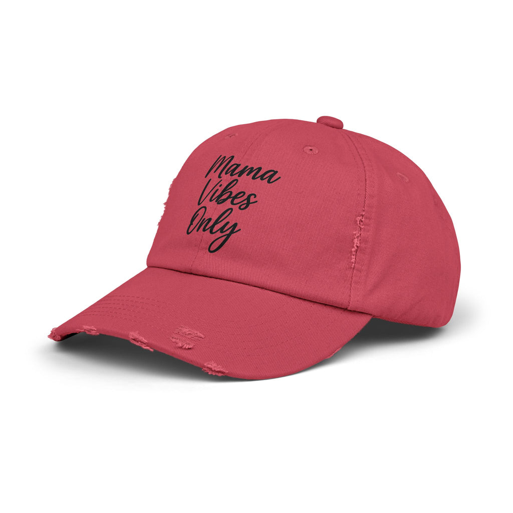 Mama Mode Mama Vibes Only Distressed Cap — Casual Mom Hat, Gift for New Moms & Mother's Day