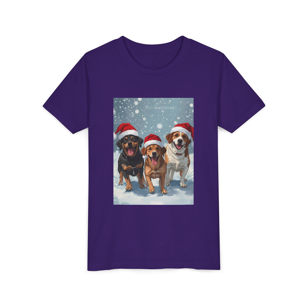 Cute Christmas Dogs Youth Short Sleeve Tee