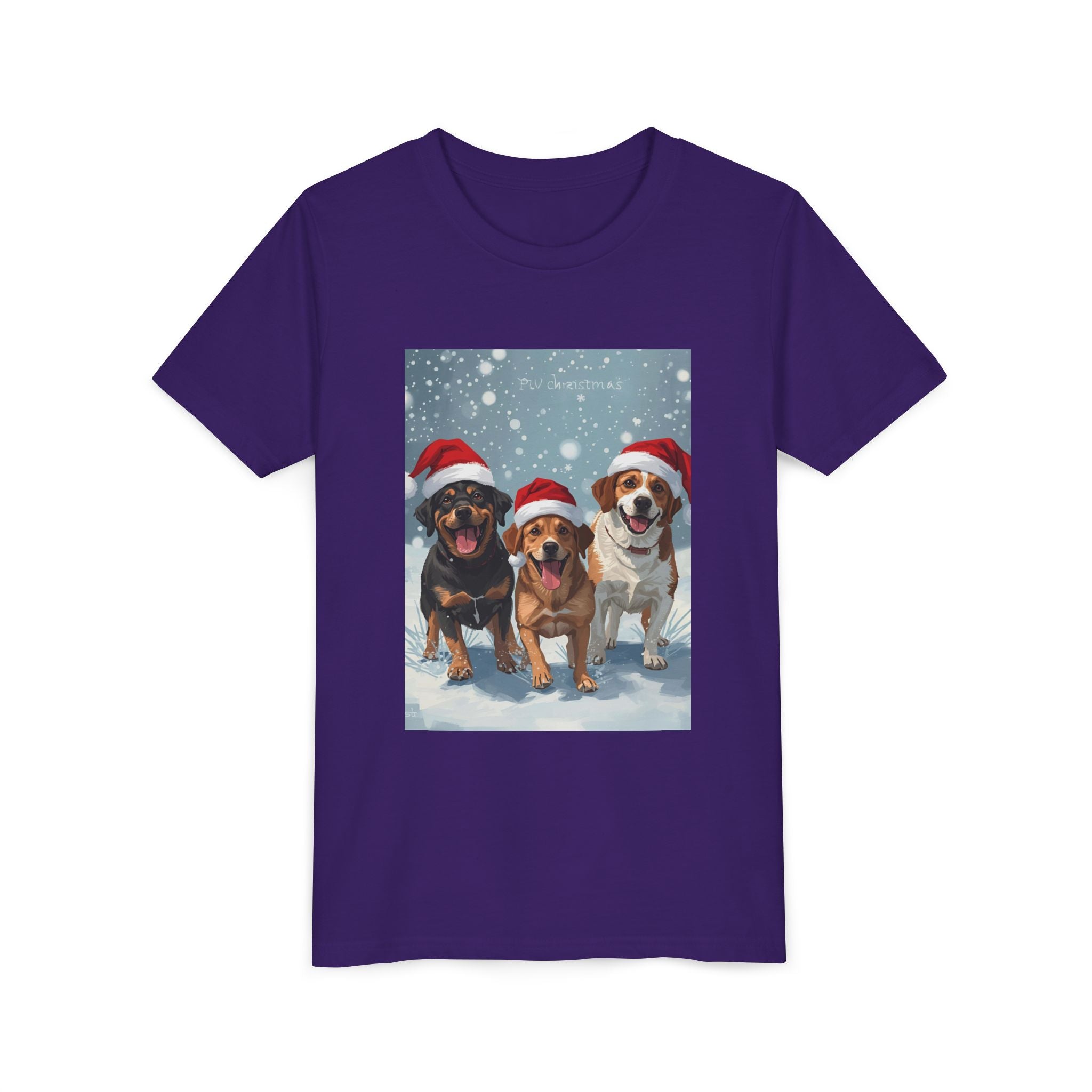 Cute Christmas Dogs Youth Short Sleeve Tee