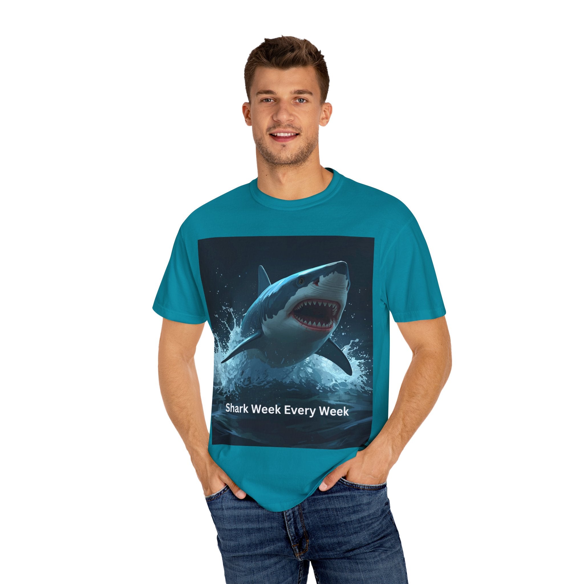 Shark Week Unisex T-Shirt | Fun Ocean Lover Tee, Summer Beachwear, Gift for Shark Fans, Party Outfit, Ocean Conservation Awareness