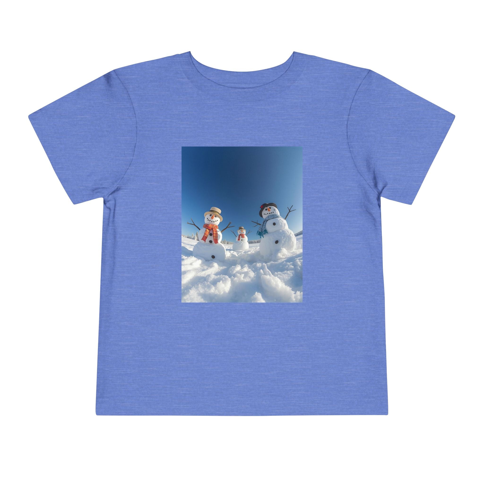 Festive Christmas Snowman Family Toddler Short Sleeve Tee