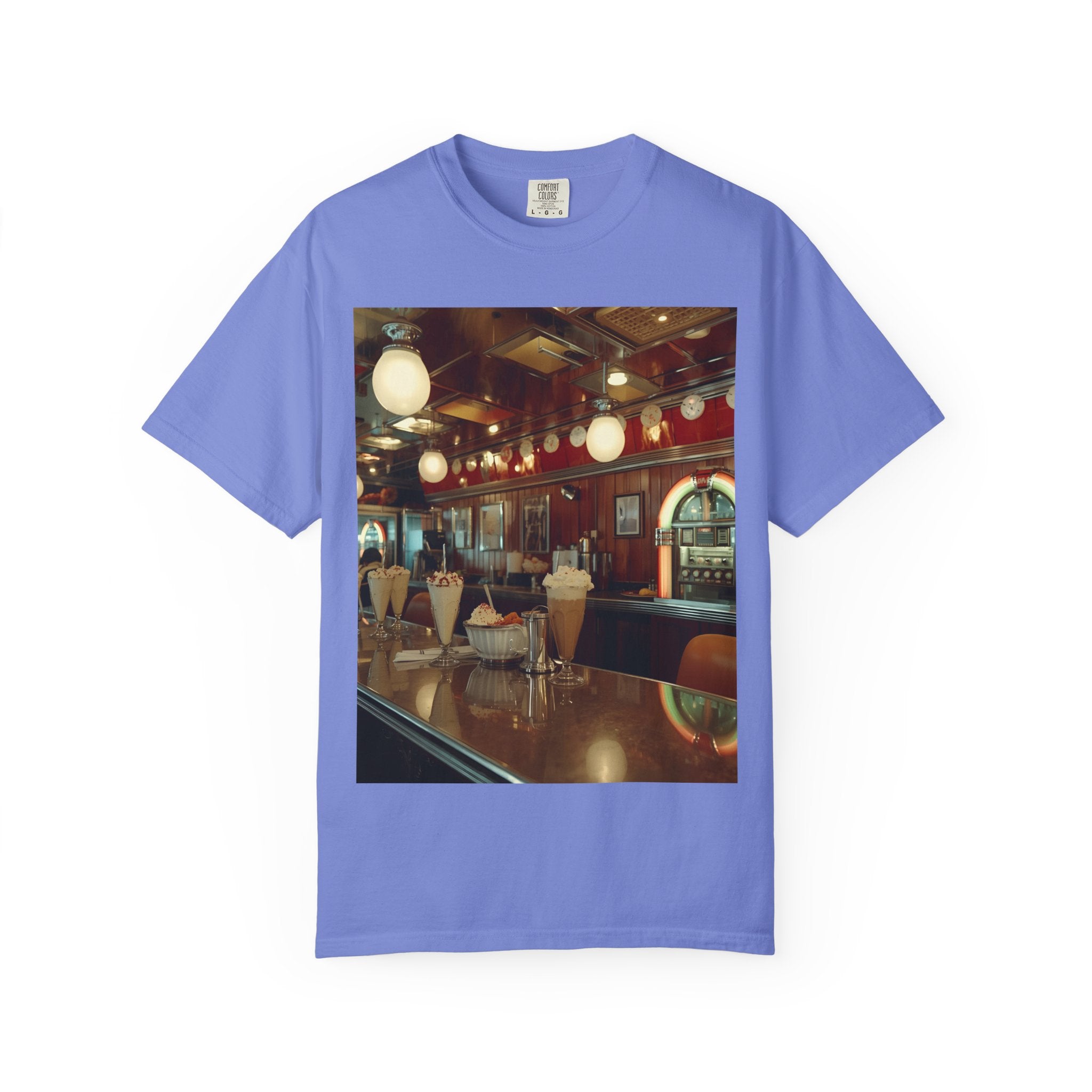 Cozy Cafe Vibe T-Shirt | Unisex Garment-Dyed Tee for Casual Outings, Vintage Style, Ice Cream Lovers, Retro Aesthetic, Everyday Wear