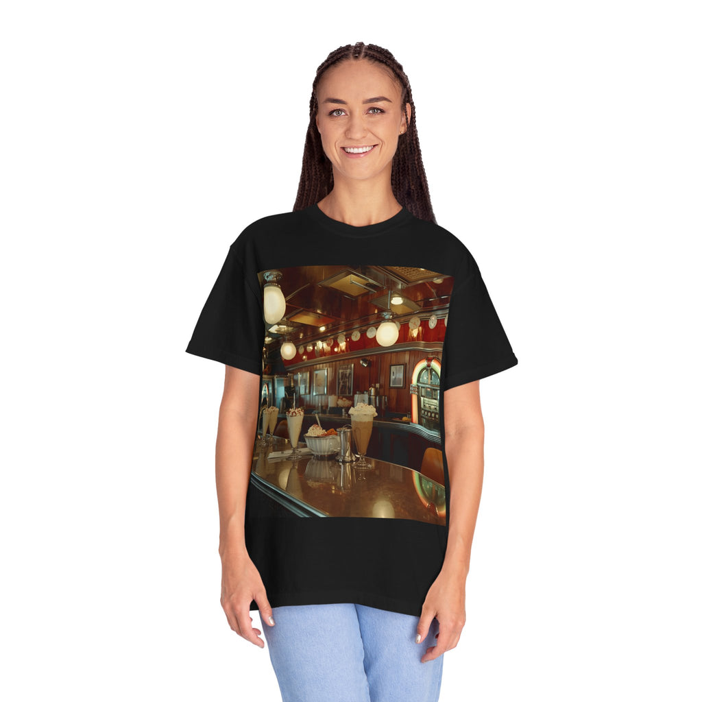 Cozy Vintage Café Vibe Unisex T-shirt, Casual Tee, Retro Style, Gift for Coffee Lovers, Summer Fashion, Everyday Wear