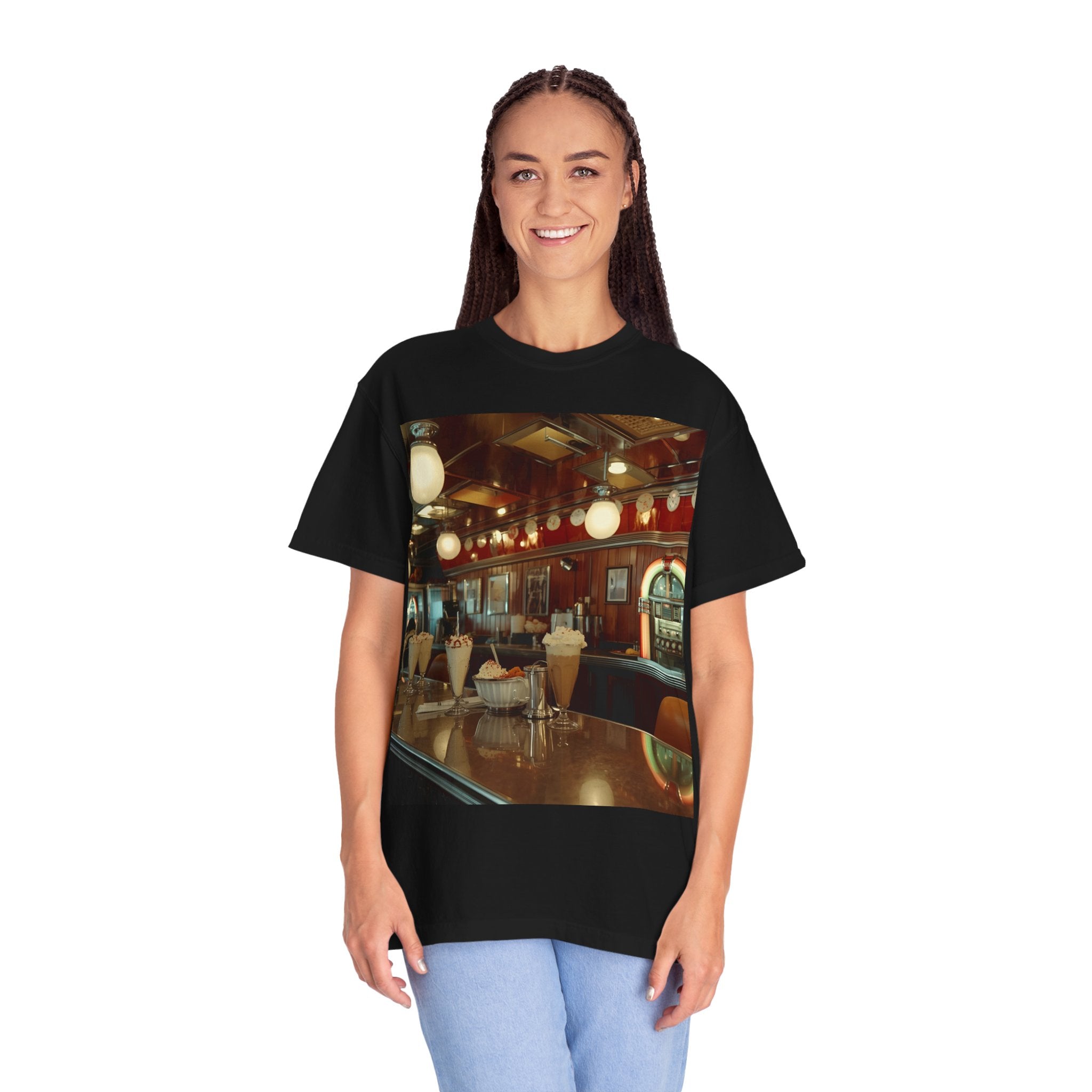 Cozy Vintage Café Vibe Unisex T-shirt, Casual Tee, Retro Style, Gift for Coffee Lovers, Summer Fashion, Everyday Wear