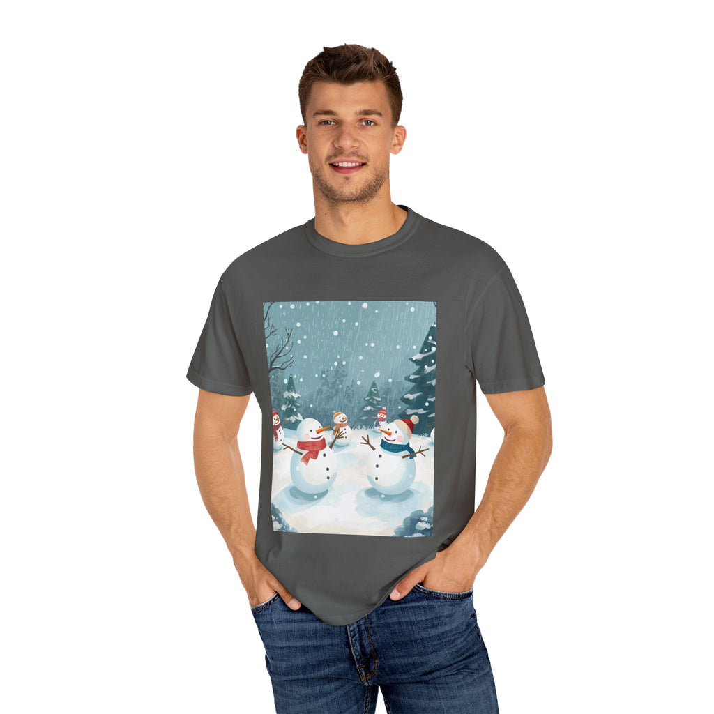 Festive Christmas Snowman Winter Wonderland T-shirt, Holiday Tee, Snowman Gift, Cozy Apparel, Unisex Christmas Shirt, Festive Winter Wear