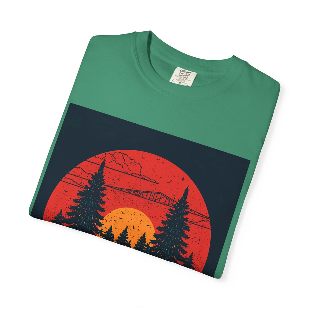 Sunset Forest Unisex Tee, Outdoor Adventure Shirt, Nature Lover Gift, Casual Stylish Top, Fall Fashion T-shirt