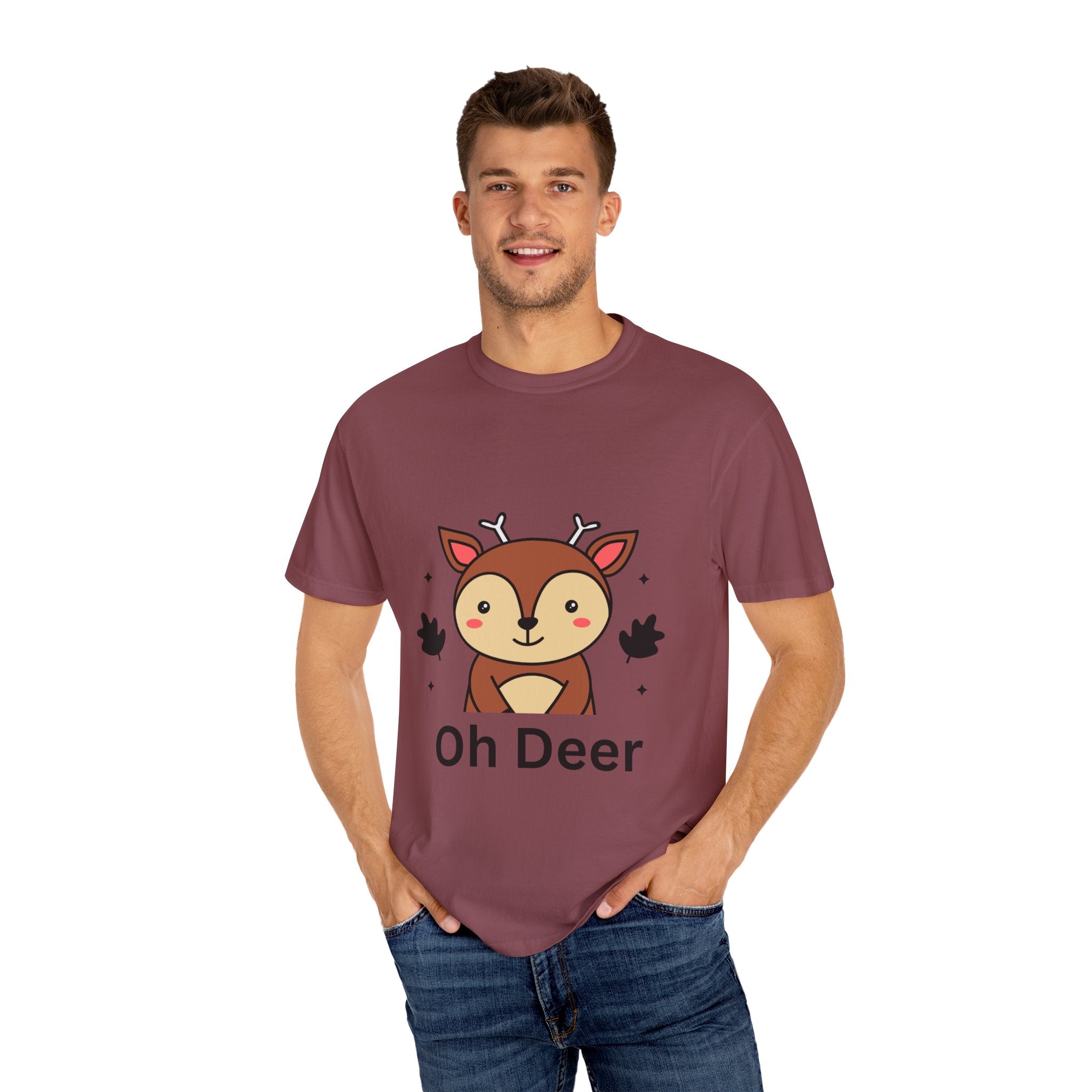 Cute Animal Graphic T-Shirt, Oh Deer Tee, Gift for Animal Lovers, Funny Shirt for Family, Casual Wear, Unisex Fashion