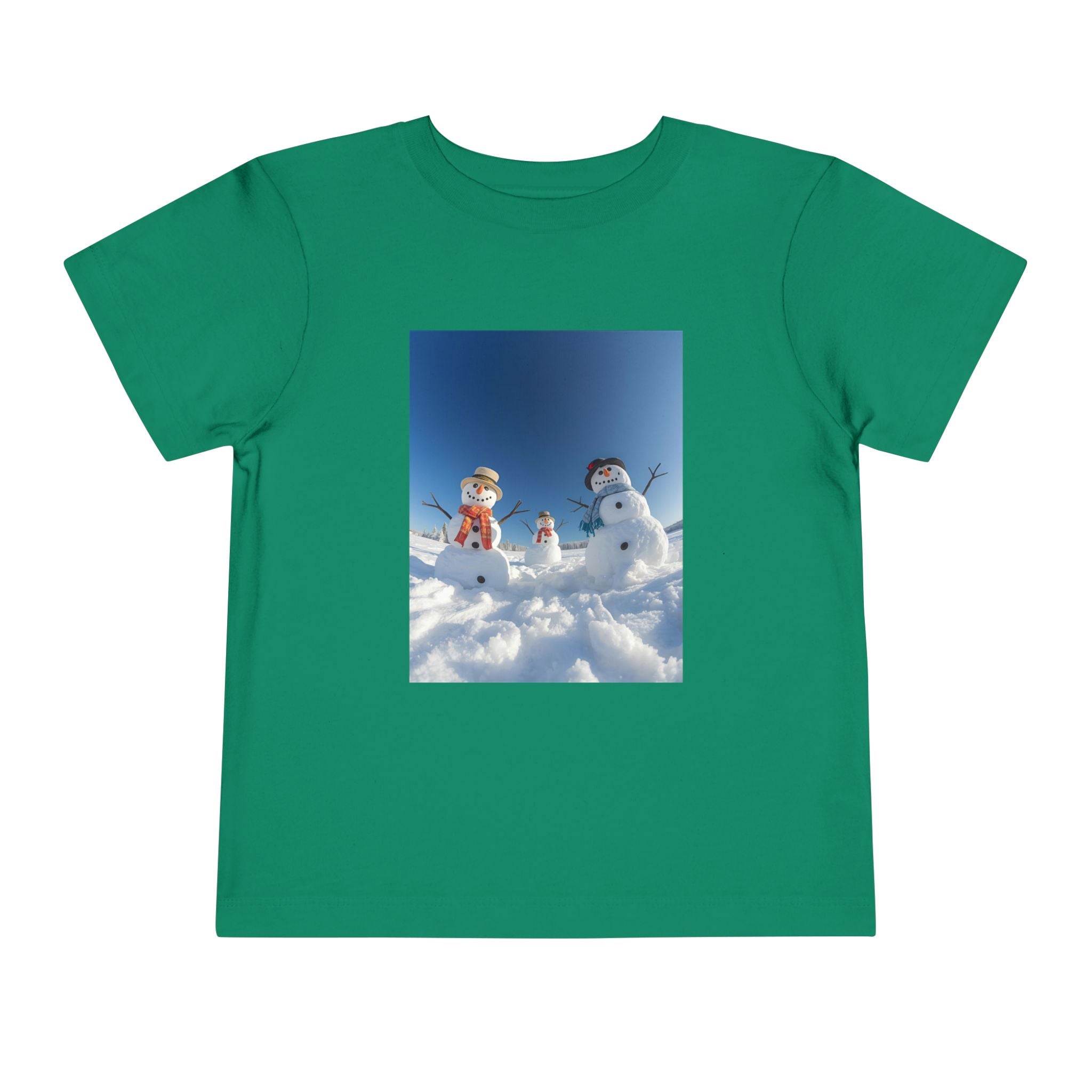 Festive Christmas Snowman Family Toddler Short Sleeve Tee
