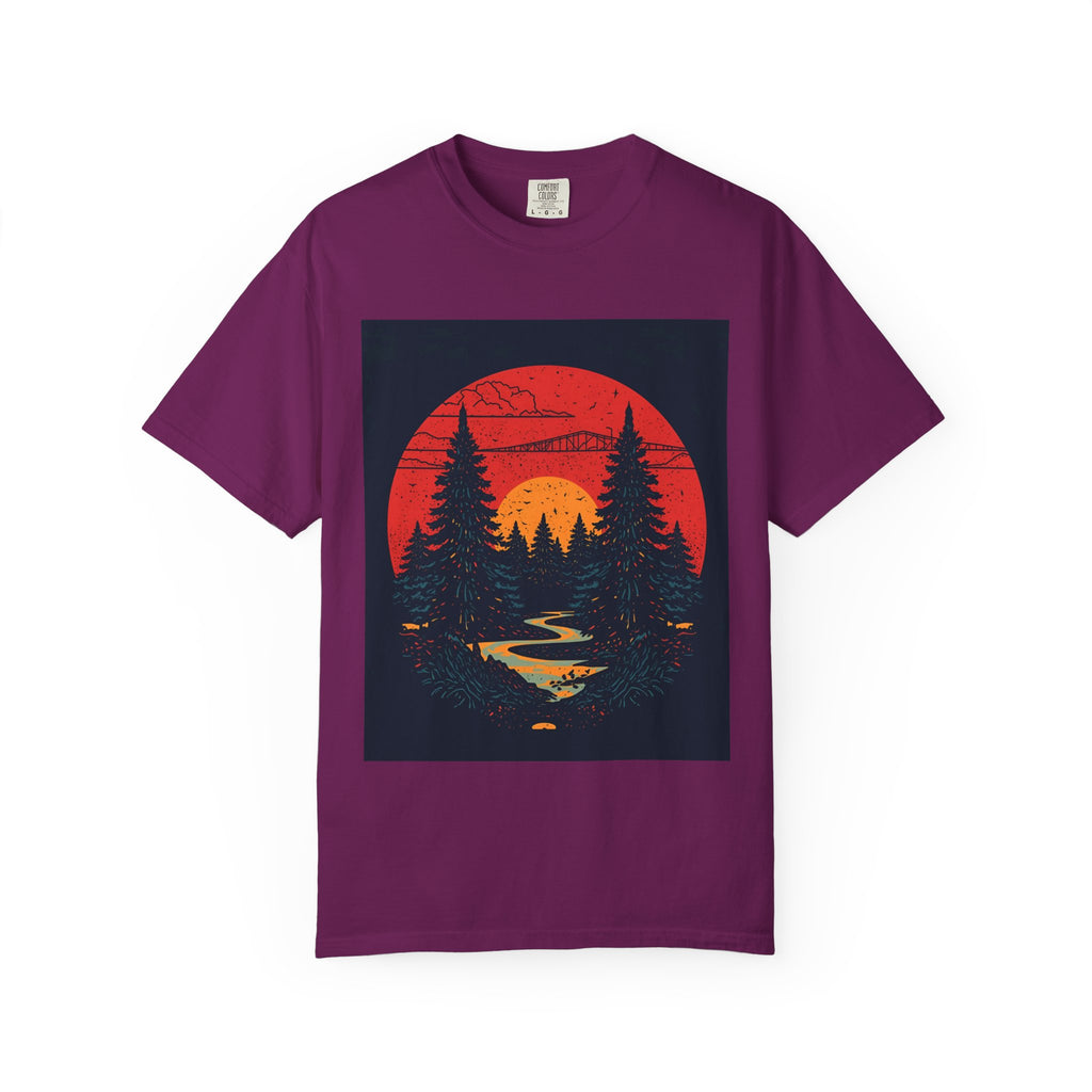 Nature Sunset Unisex T-shirt, Outdoor Adventure Tee, Camping Shirt, Hiking Gear, Mens and Womens Apparel