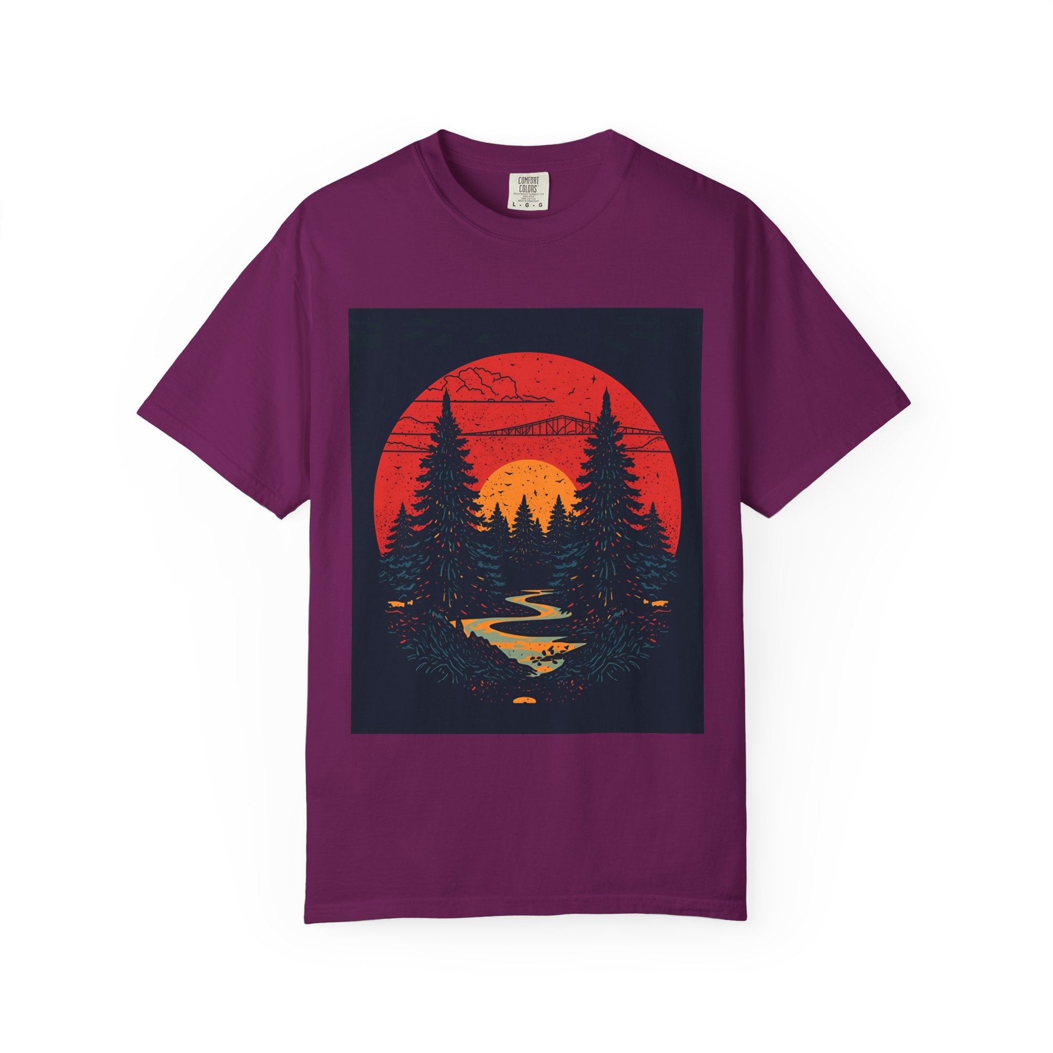 Nature Sunset Unisex T-shirt, Outdoor Adventure Tee, Camping Shirt, Hiking Gear, Mens and Womens Apparel