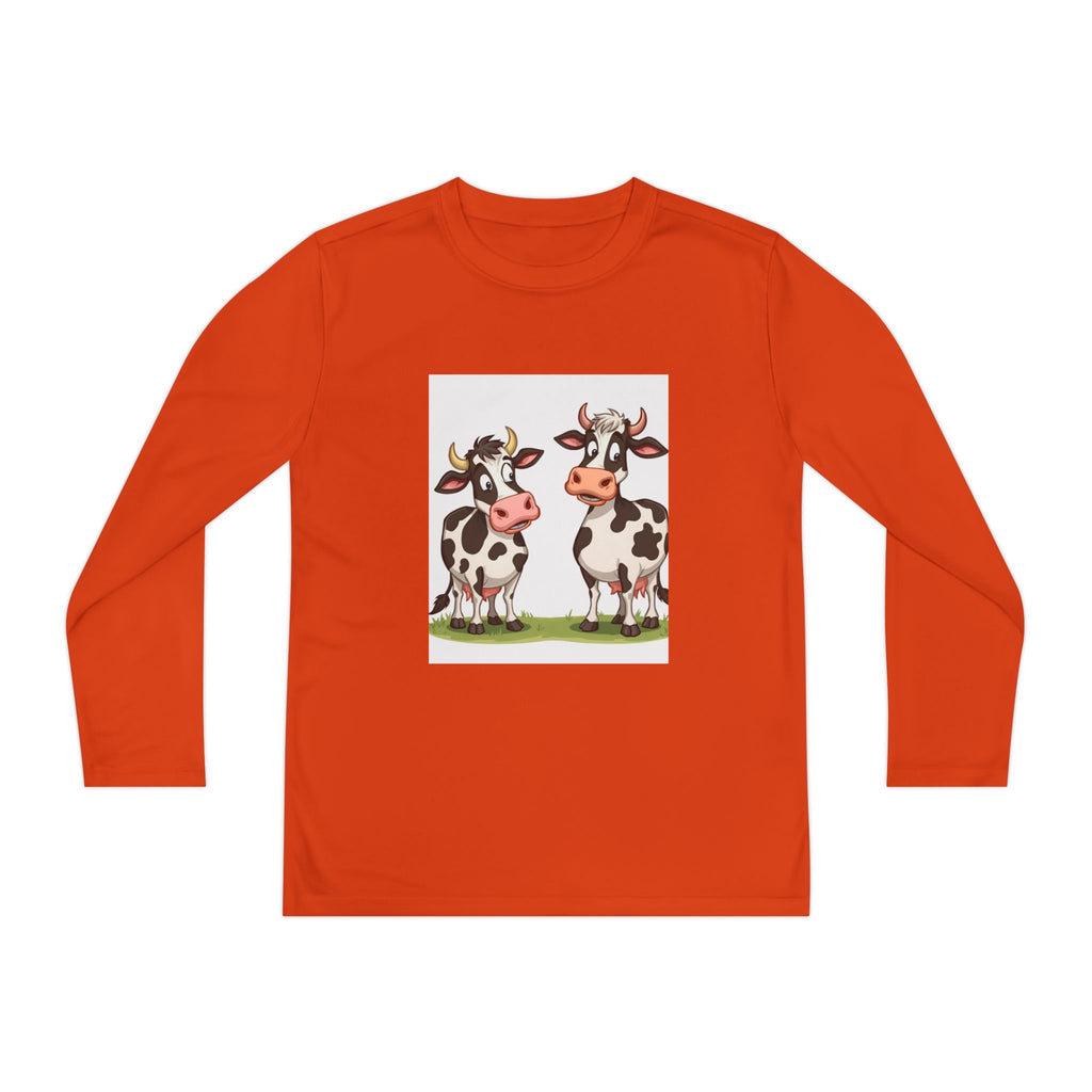 Cute Cows Youth Long Sleeve Competitor Tee