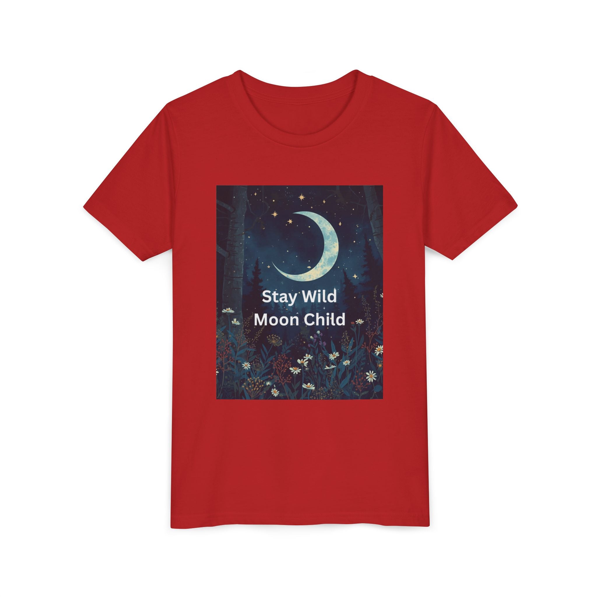 Stay Wild Moon Child Youth Tee - Adventure Tee, Nature Inspired Shirt, Cute Kids Clothing, Gift for Young Explorers, Eco-Friendly Tee