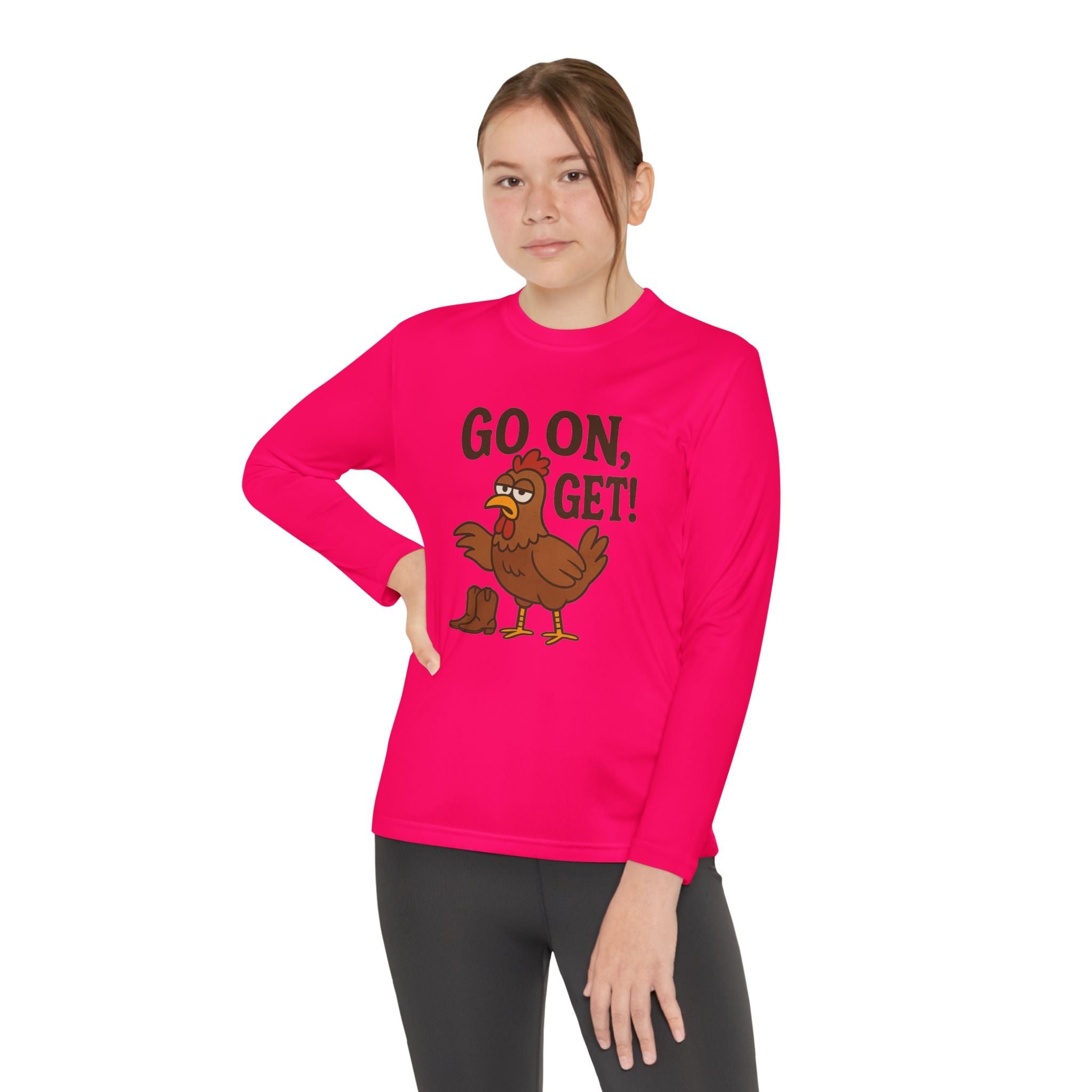 Go On Get Funny Youth Chicken Shirt