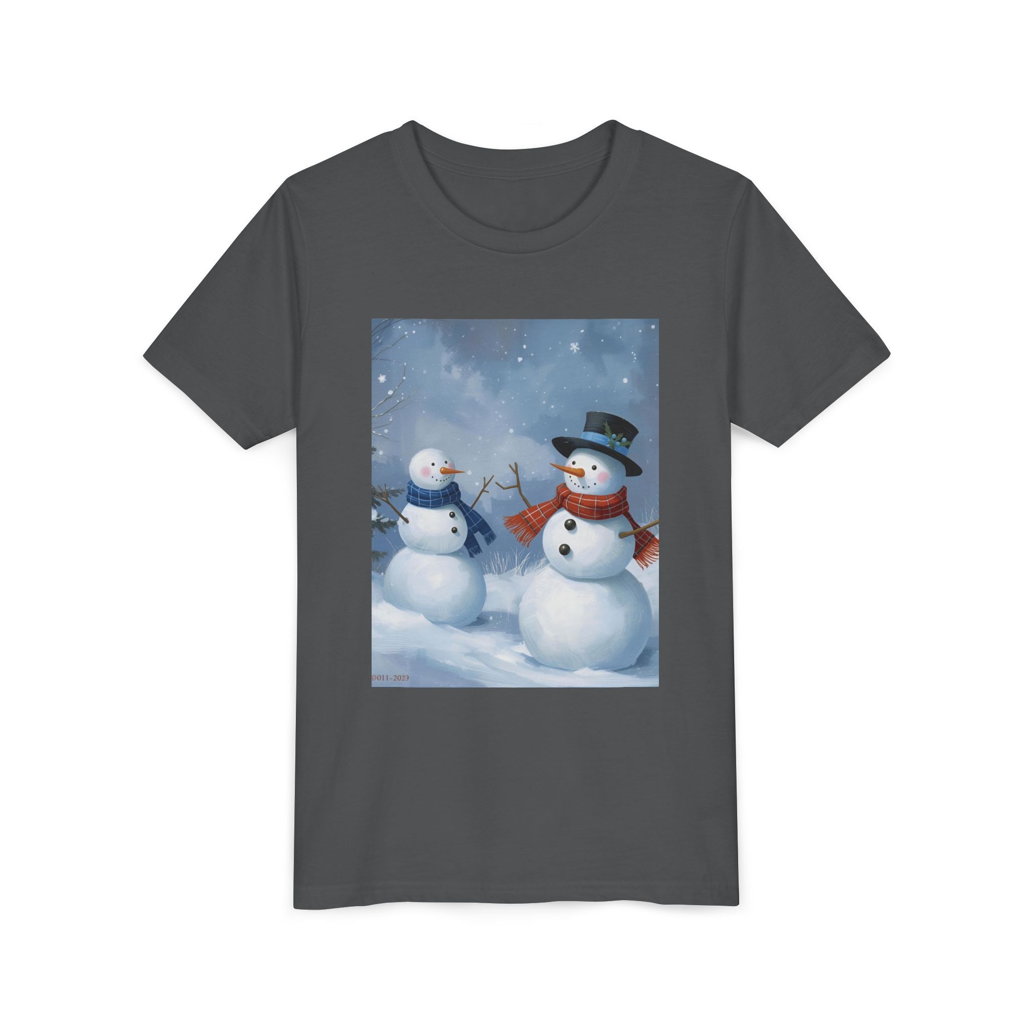 Christmas Snowman Family Youth Short Sleeve Tee