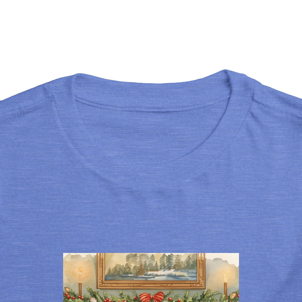 Christmas Stocking Fireplace Toddler Short Sleeve Tee