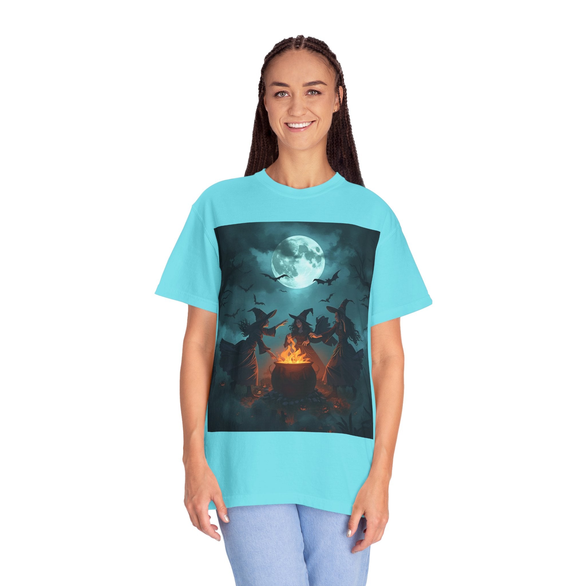 Spooky Halloween T-Shirt, Witchy Vibes Shirt, Unisex Spooky Tee, Halloween Costume Top, Witch Cauldron Graphic Shirt