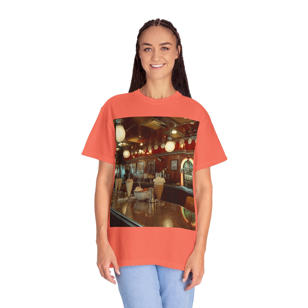 Cozy Vintage Café Vibe Unisex T-shirt, Casual Tee, Retro Style, Gift for Coffee Lovers, Summer Fashion, Everyday Wear