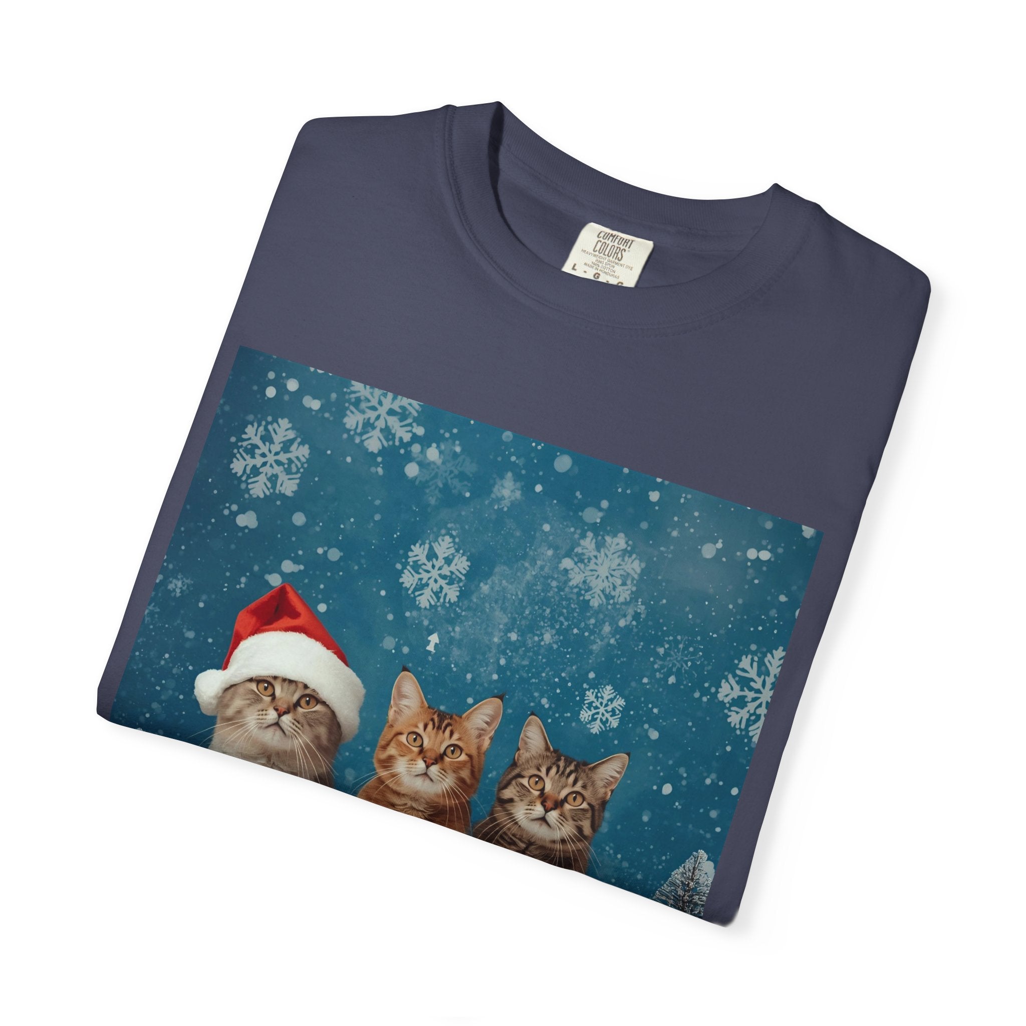 Cute Christmas Festive Cat T-Shirt, Holiday Cat Tee, Christmas Gift, Unisex T-Shirt, Pet Lover Apparel, Cute Animal Shirt, Winter Style