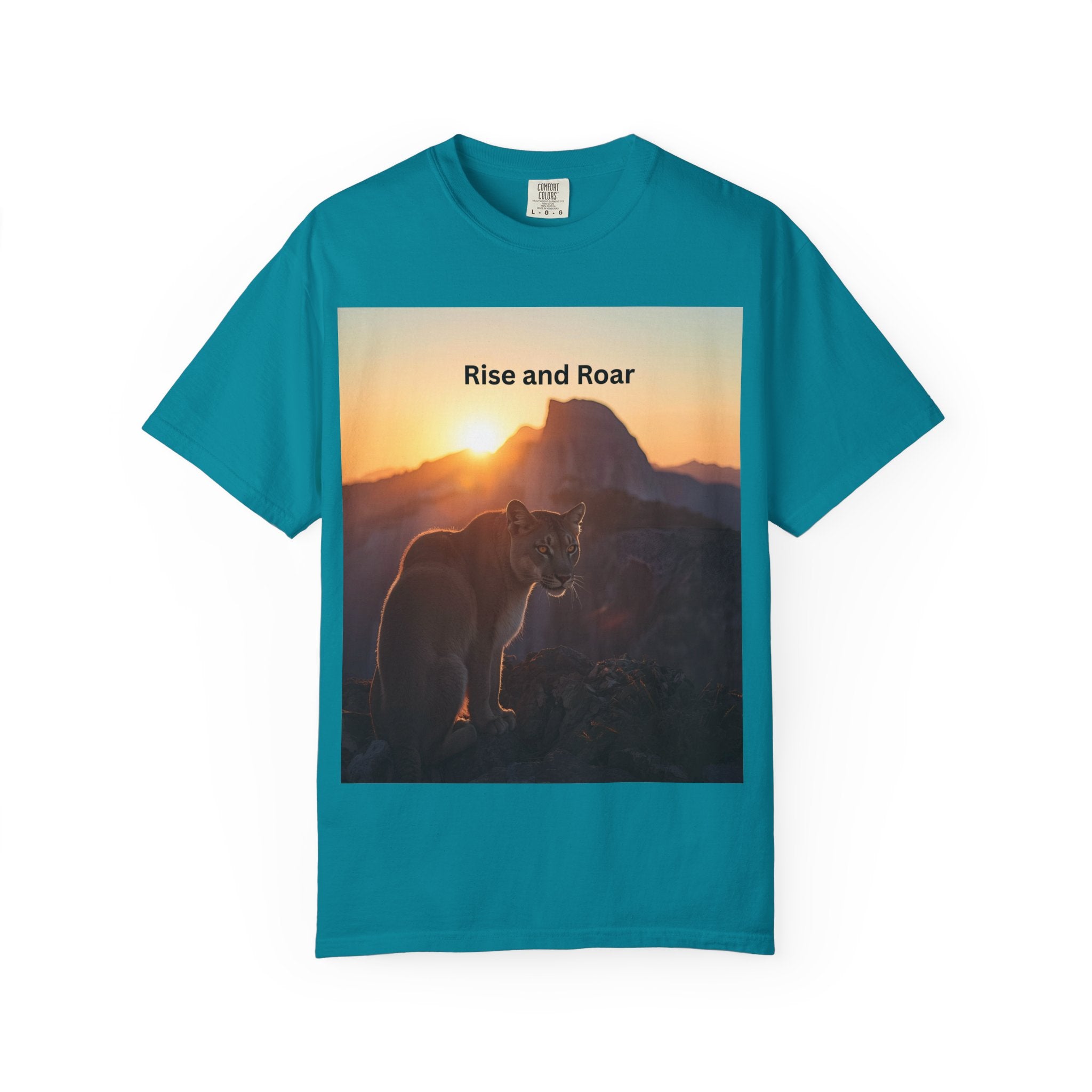 Unisex Nature-Inspired T-Shirt | "Rise and Roar" Graphic Tee, Outdoor Apparel, Gift for Adventurers, Wilderness Lovers, Motivational Shirt