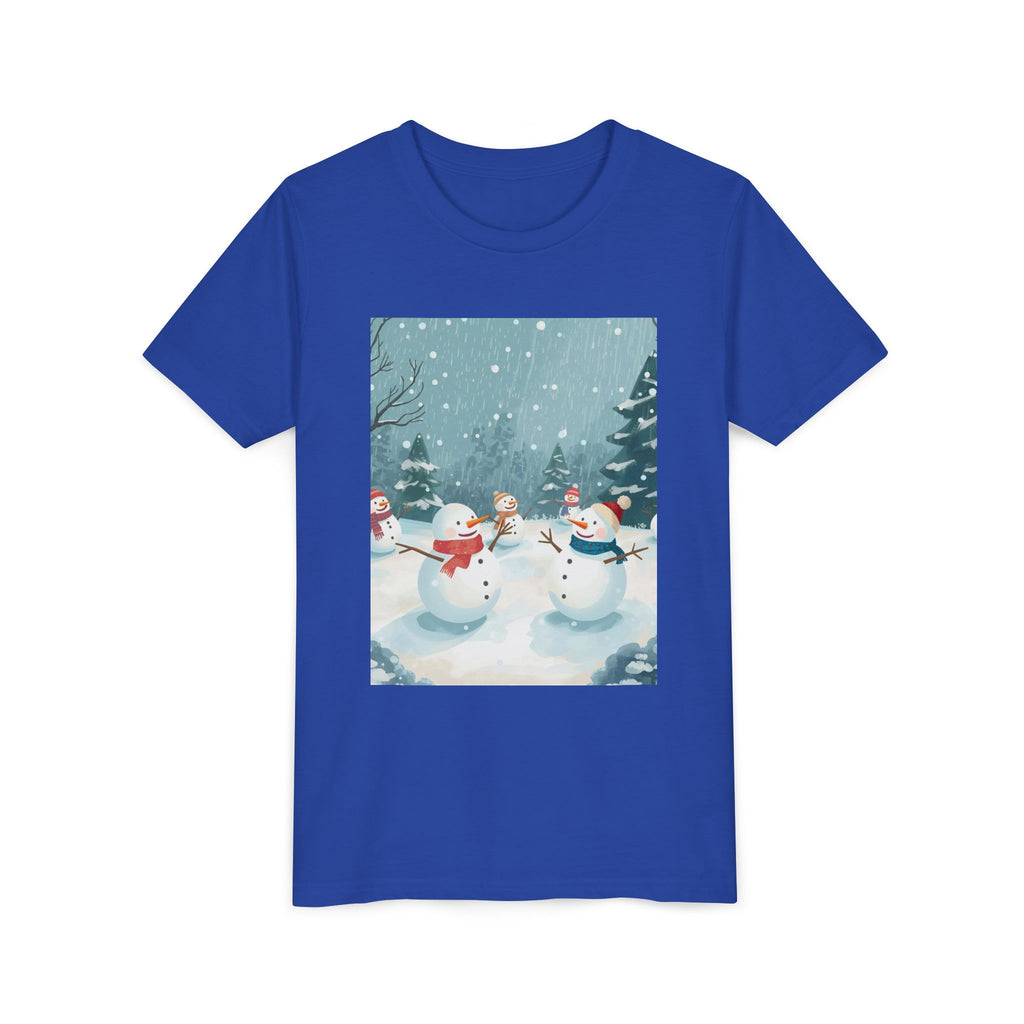 Festive Christmas Snowman Youth Short Sleeve Tee