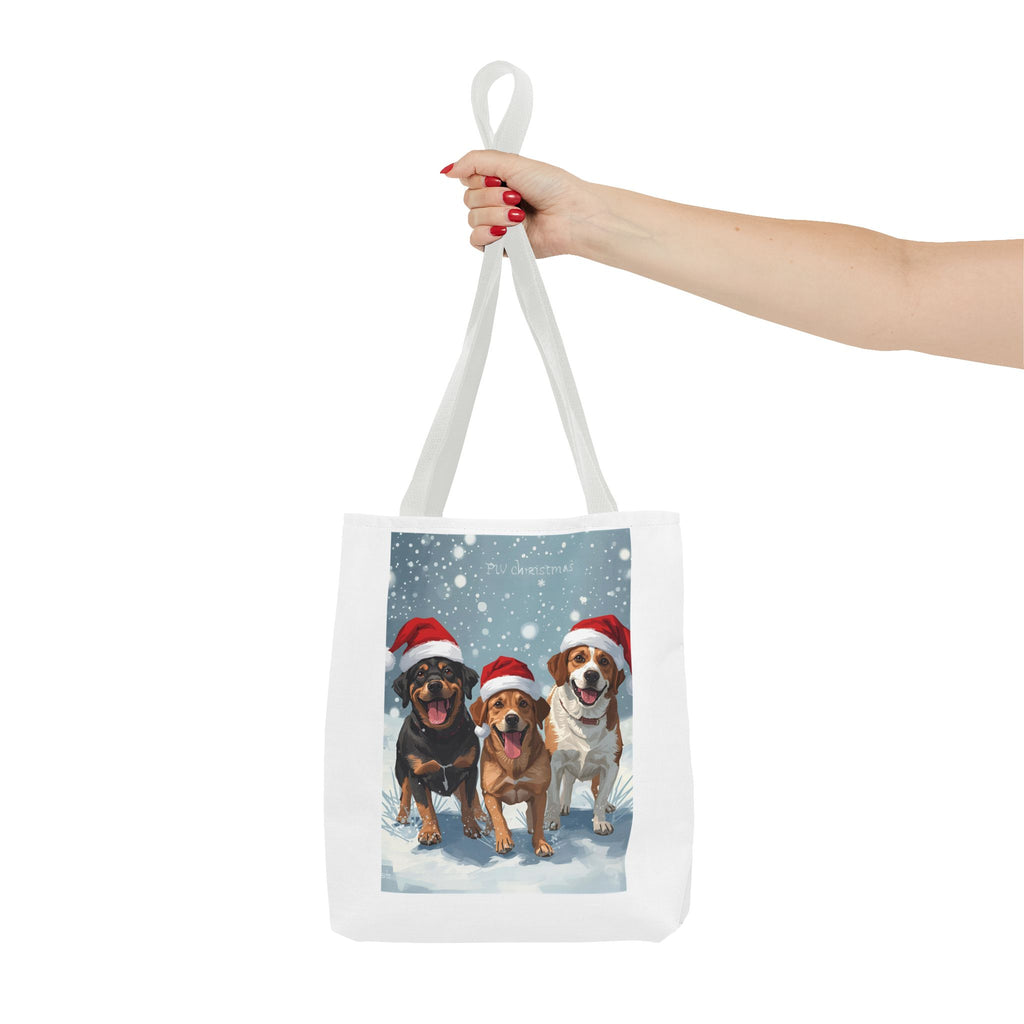 Christmas Dogs Tote Bag | Festive Pet Lover Gift, Snowy Holiday Shopping, Cute Animal Tote, Winter Accessory, Gift for Dog Owners