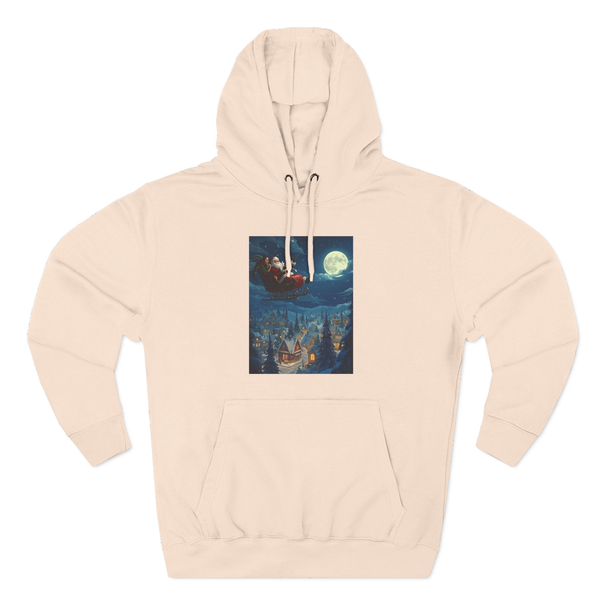 Christmas Santa Sleigh Three-Panel Fleece Hoodie